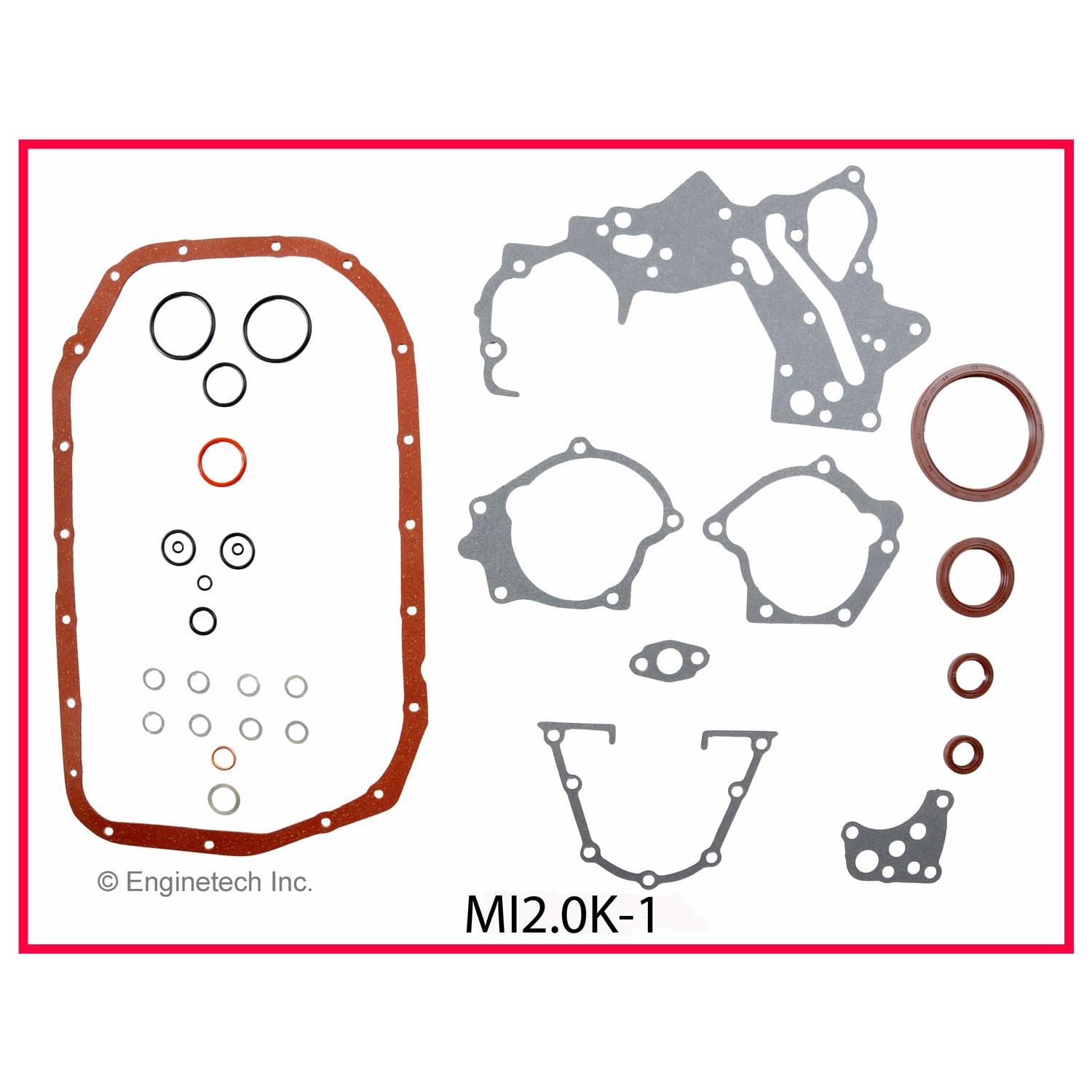 Enginetech Engine Full Gasket Set - Mitsubishi Car and Truck - MI2.0K-1