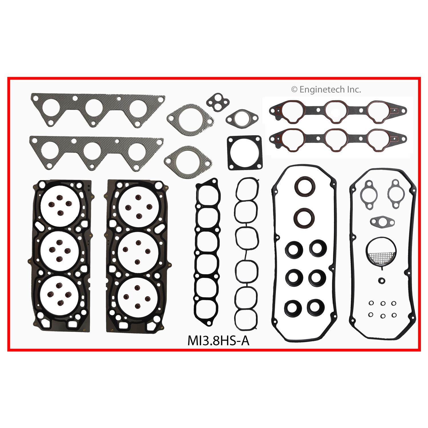 Enginetech Engine Cylinder Head Gasket Set - Mitsubishi Car and Truck - MI3.8HS-A