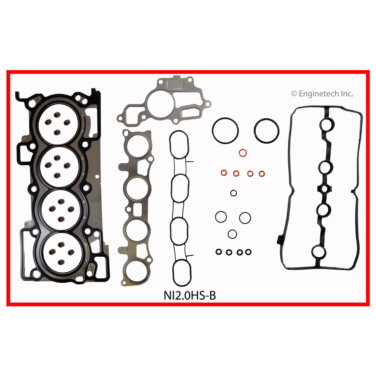 Enginetech Engine Cylinder Head Gasket Set - Nissan Car and Truck with Head Bolts - NI2.0HS-BWB