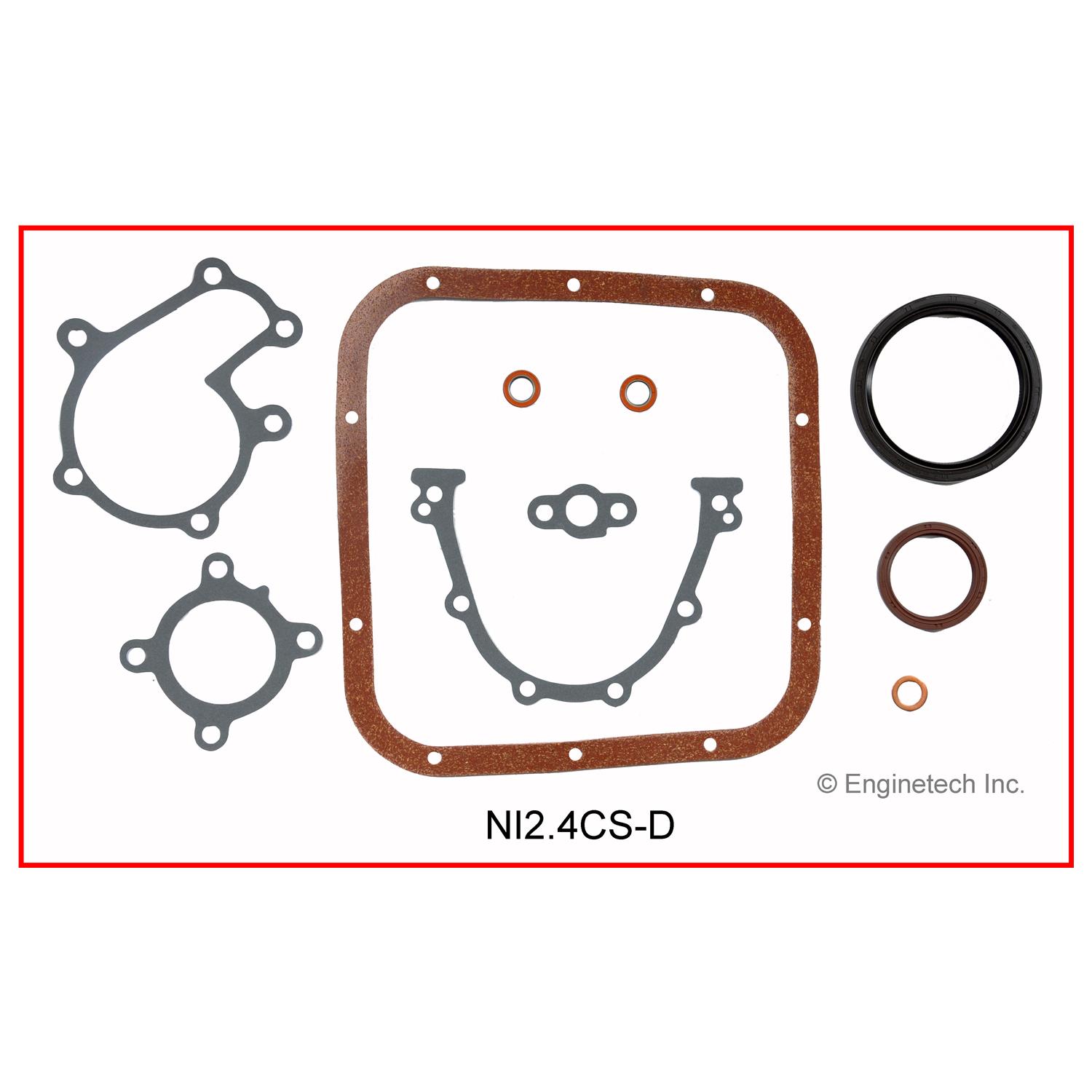 Enginetech Engine Lower End Gasket Set Nissan Car and Truck - NI2.4CS-D