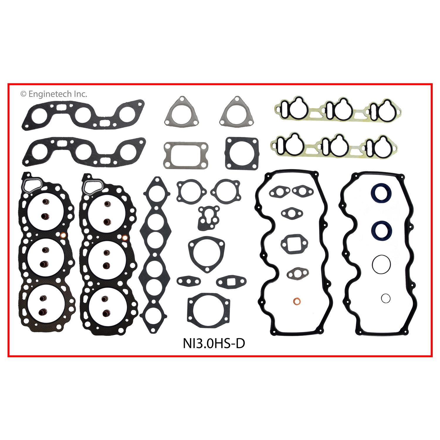 Enginetech Engine Cylinder Head Gasket Set - Nissan Car and Truck - NI3.0HS-D