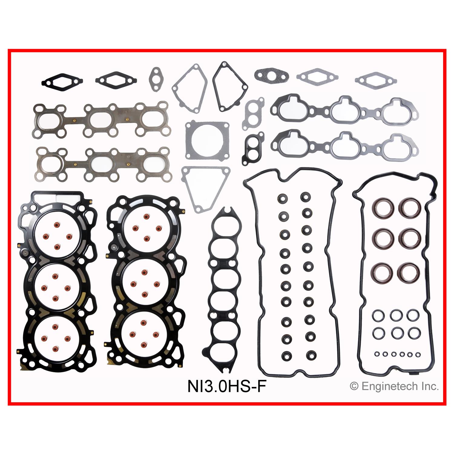 Enginetech Engine Cylinder Head Gasket Set - Nissan Car and Truck - NI3.0HS-F