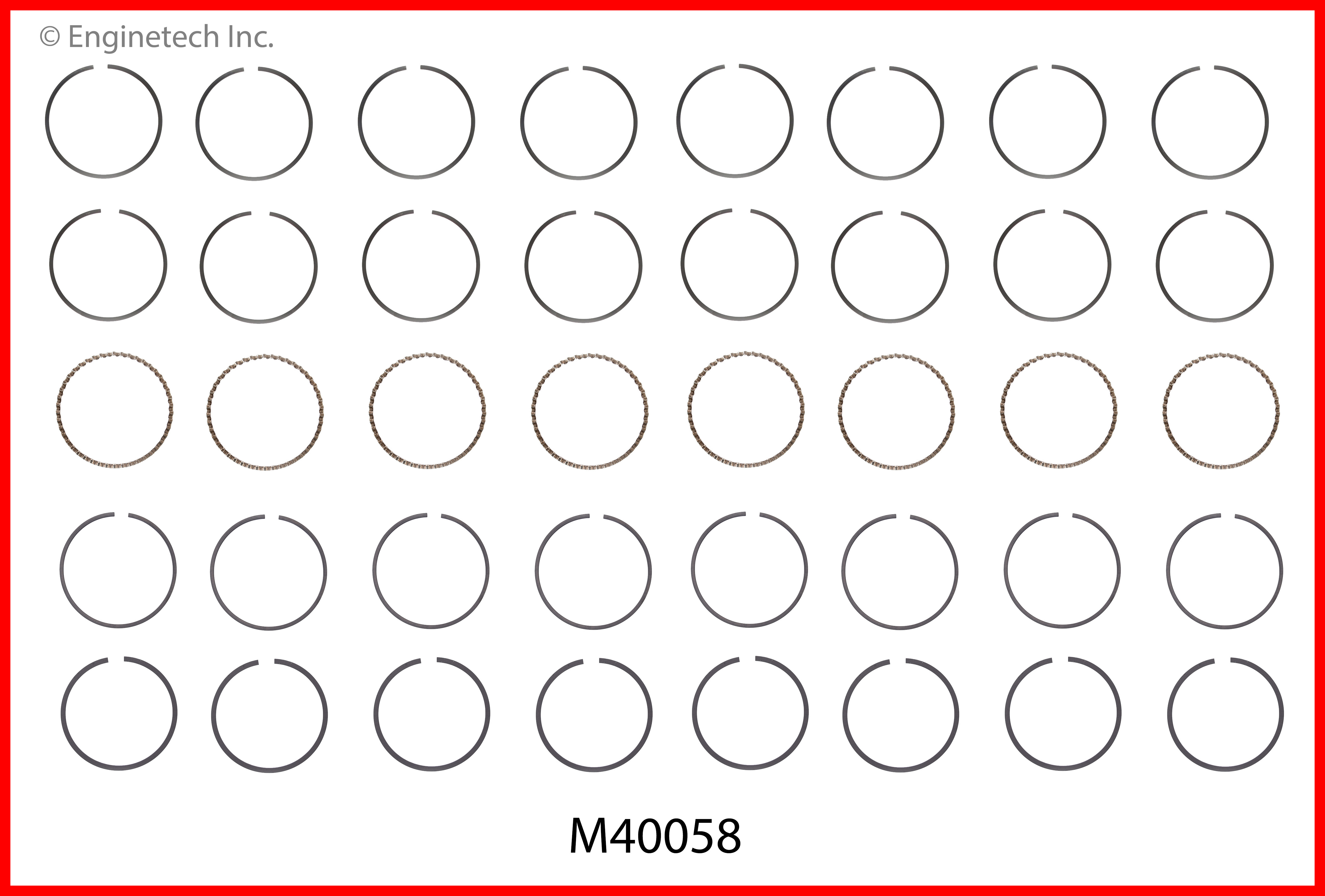 Enginetech Engine Rebuild Kit - GMC / Chevrolet Car and Truck - All Standard Size - RCC350AP-STD