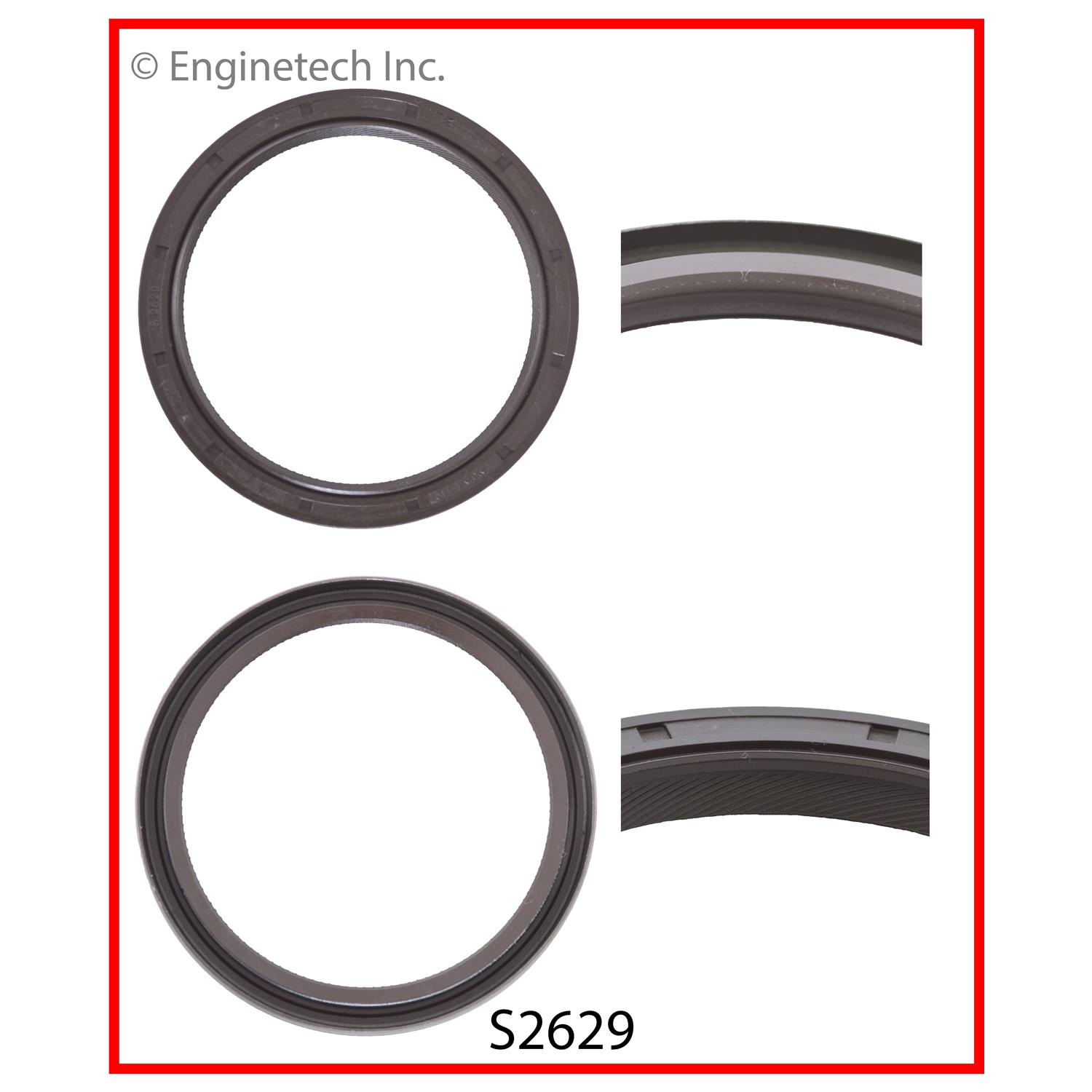 Enginetech Engine Rear Crankshaft Seal - 1 Piece - Viton - S2629