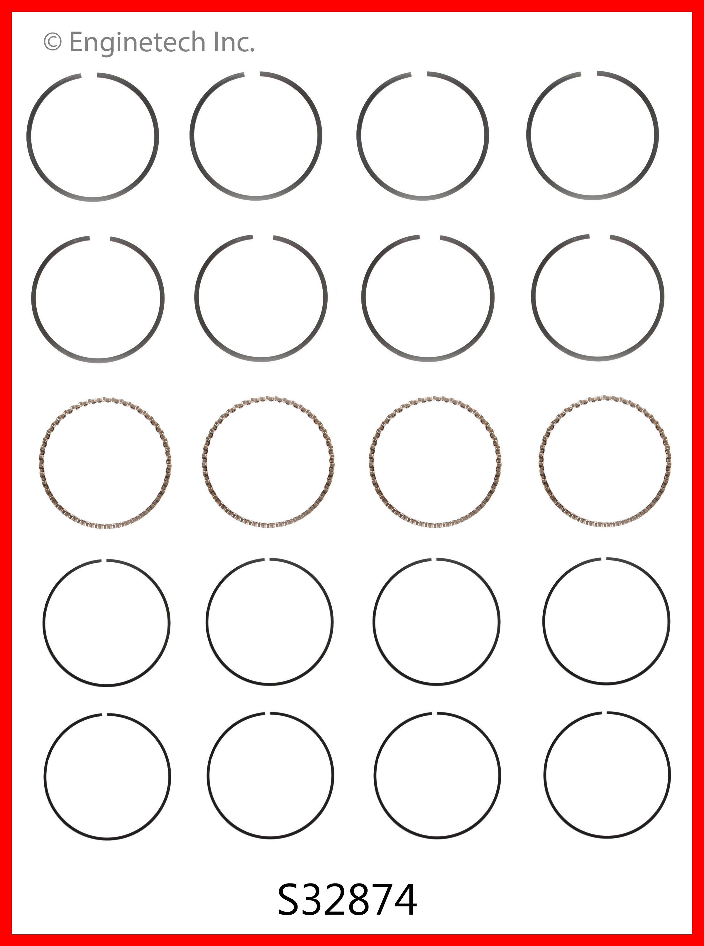 Enginetech Engine Premium Piston Ring Complete Set - S32874-.50