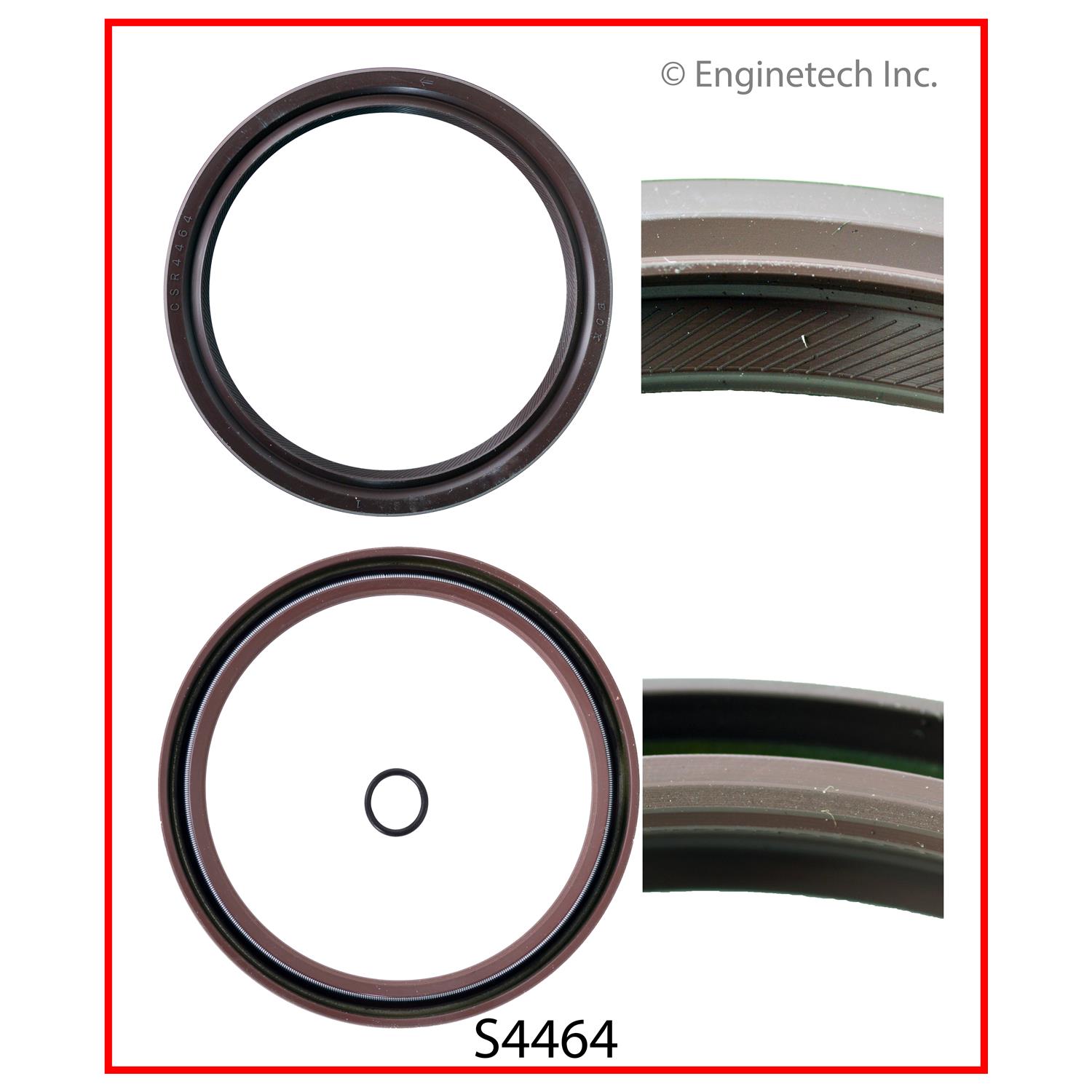 Enginetech Engine Rear Crankshaft Seal - 1 Piece - Viton - S4464