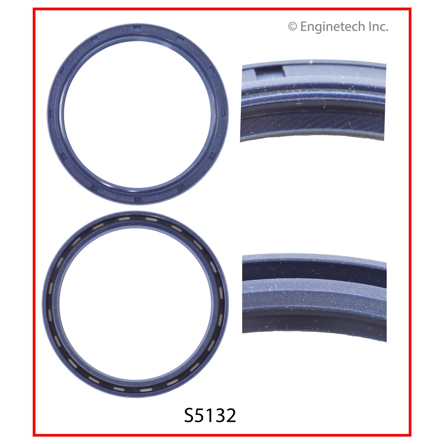 Enginetech Engine Rear Crankshaft Seal - 1 Piece - Silicone - S5132