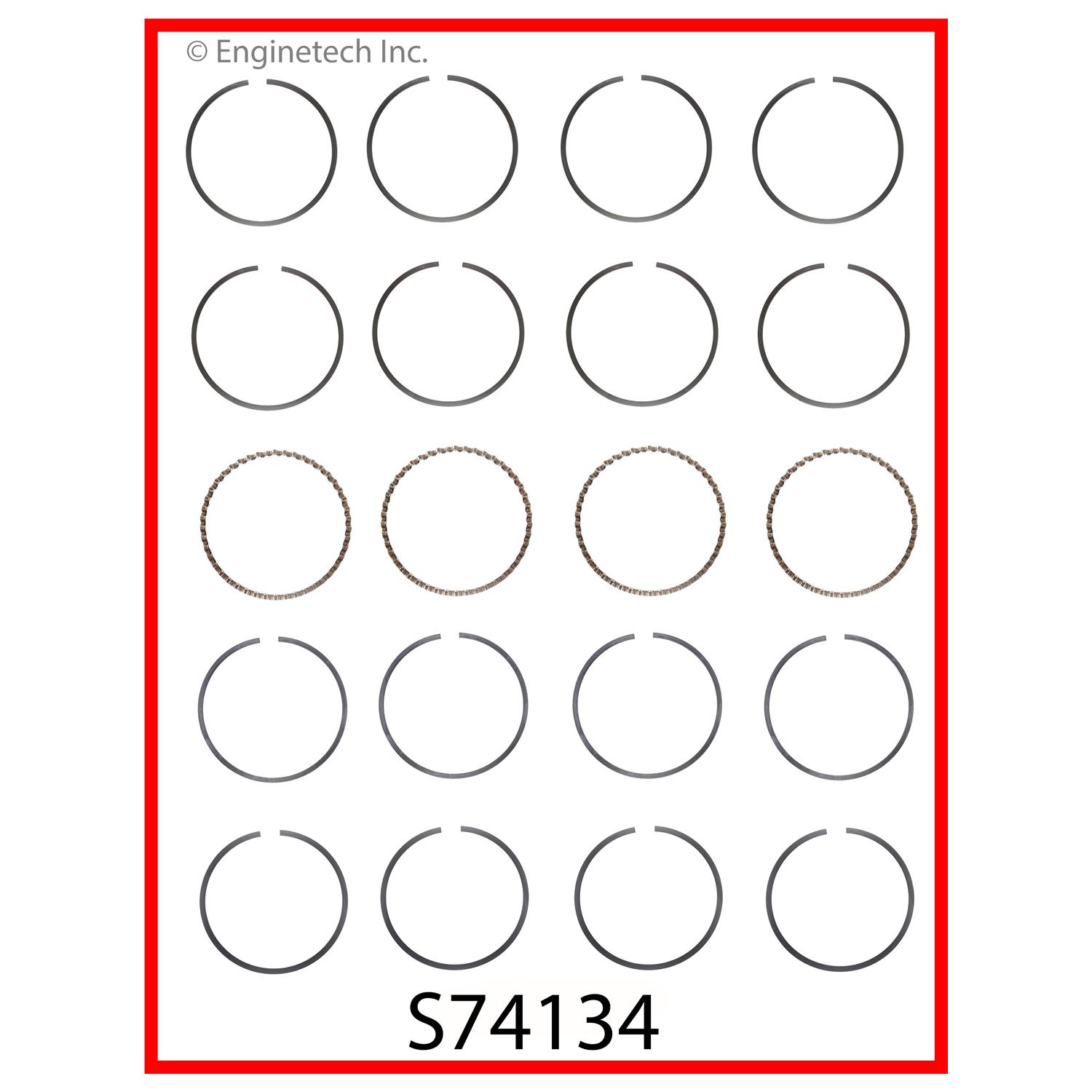 Enginetech Engine Premium Piston Ring Complete Set - S74134-.50