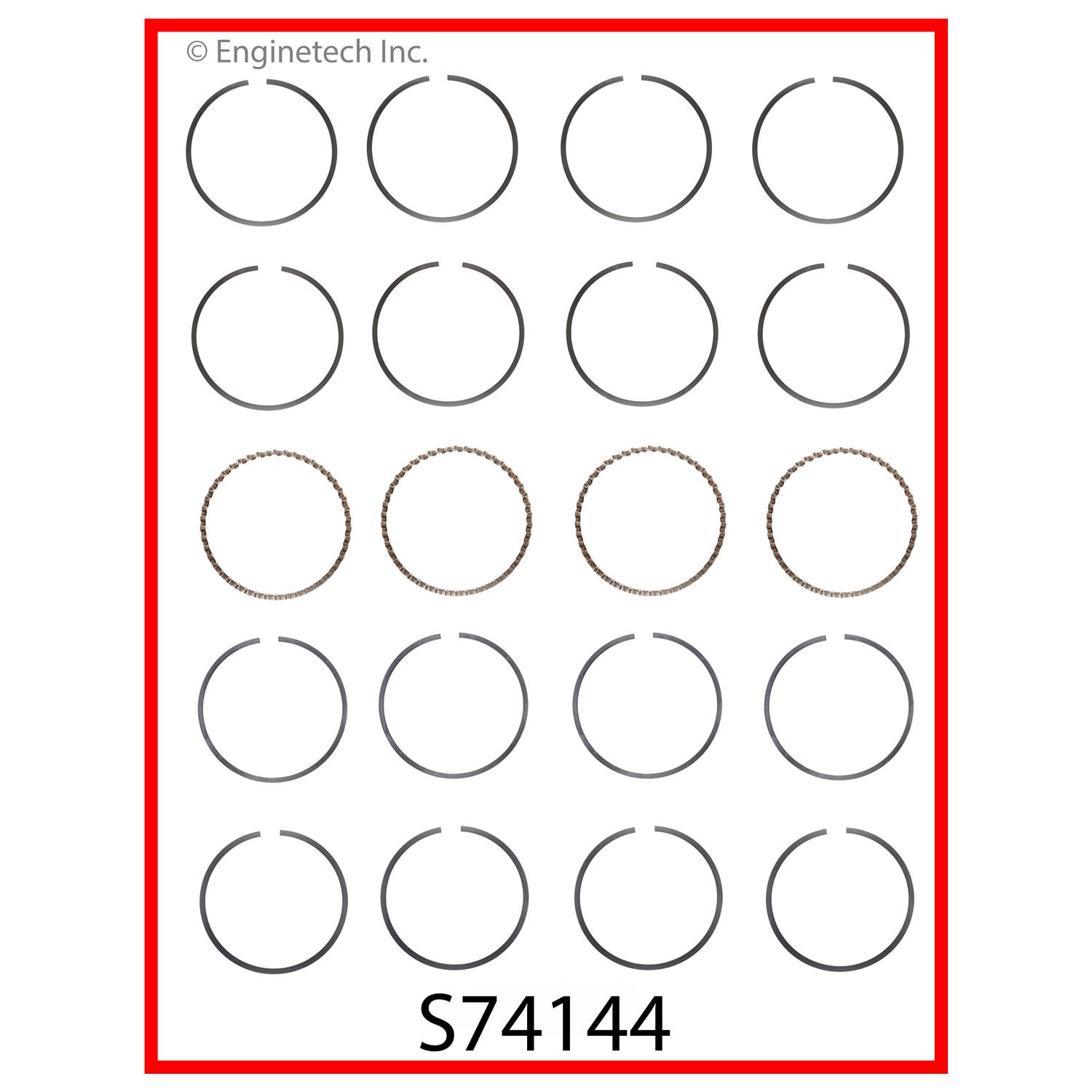 Enginetech Engine Premium Piston Ring Complete Set - S74144-.50
