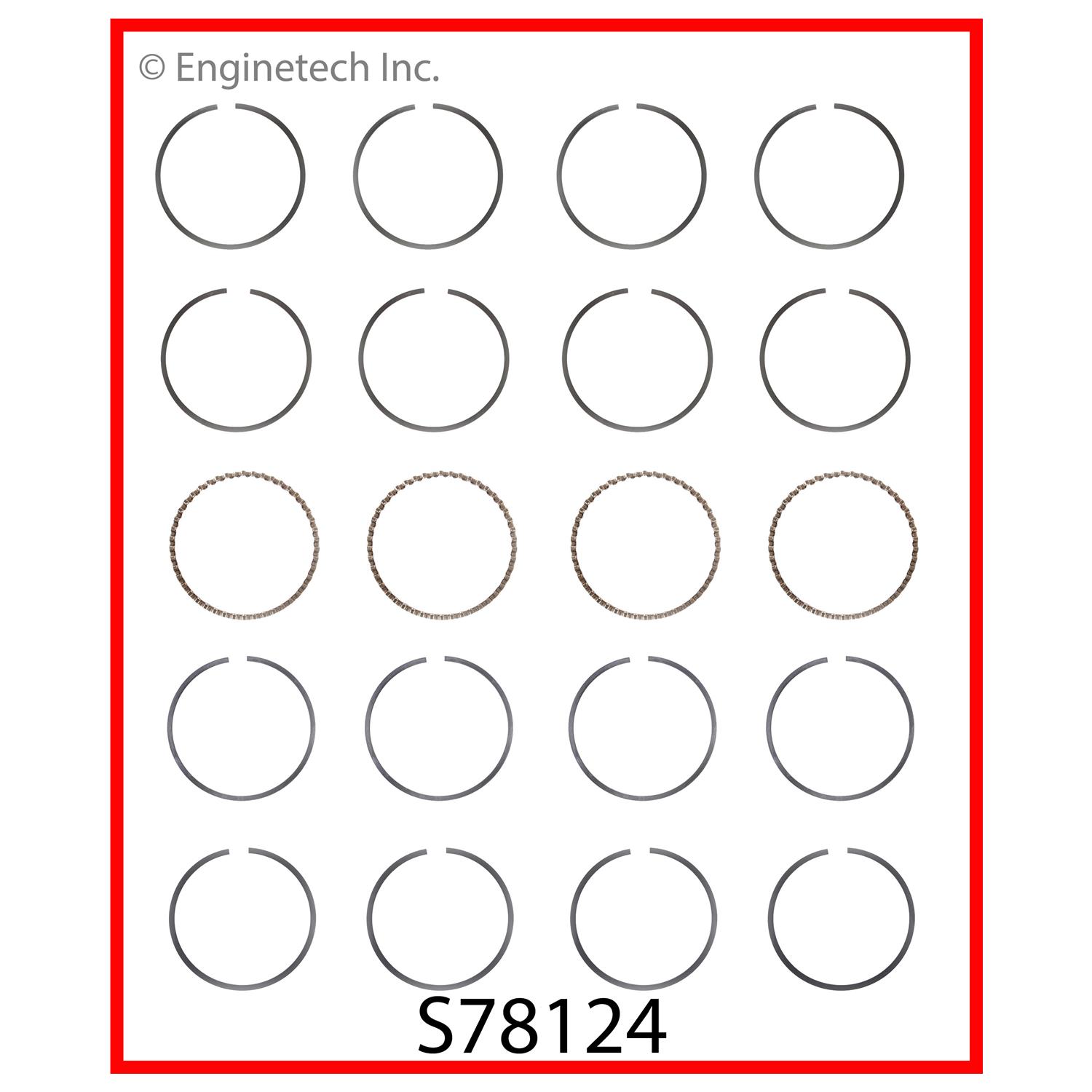 Enginetech Engine Premium Piston Ring Complete Set - S78124-.50