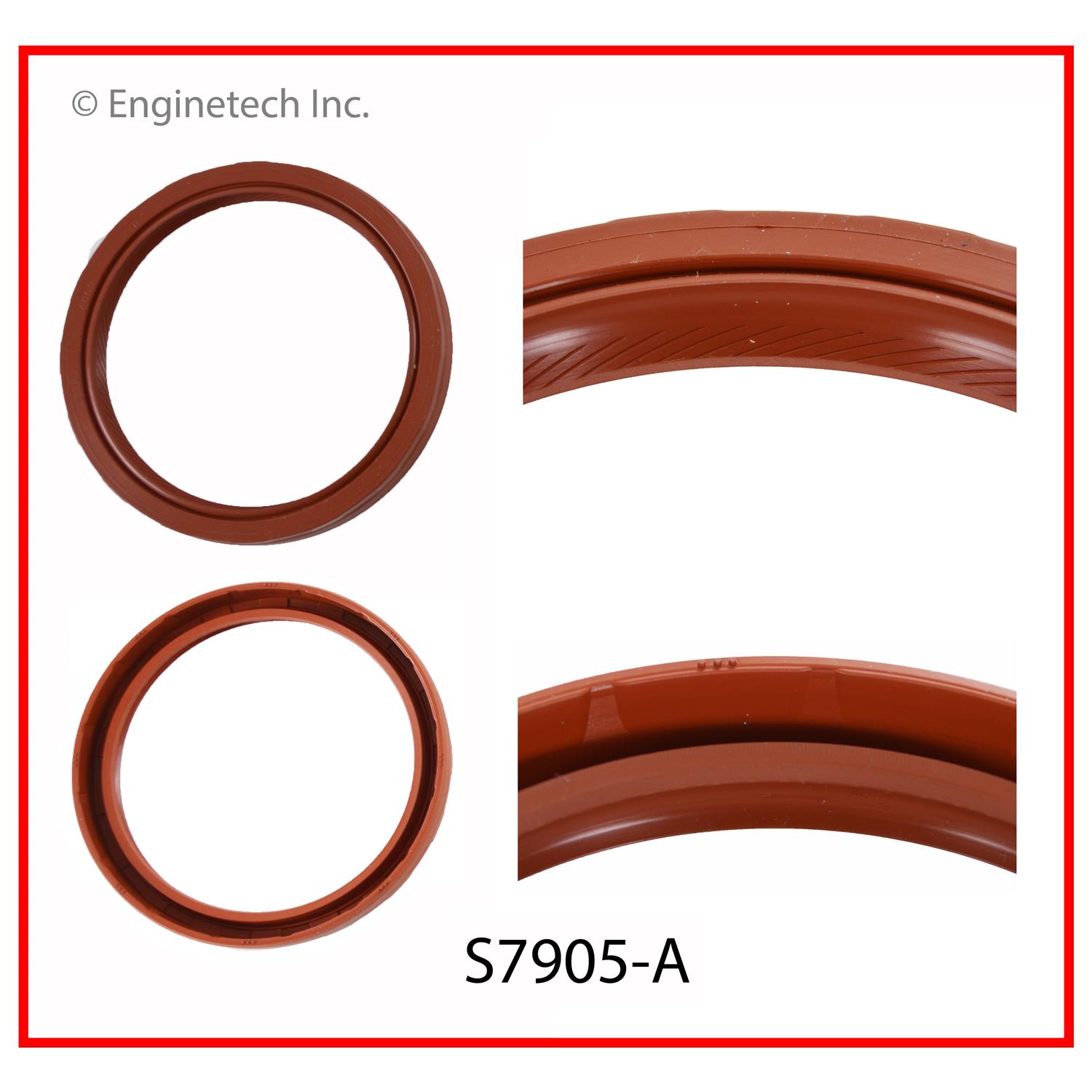 Enginetech Engine Rear Crankshaft Seal - 1 Piece - Viton - Includes Gasket - S7905-A