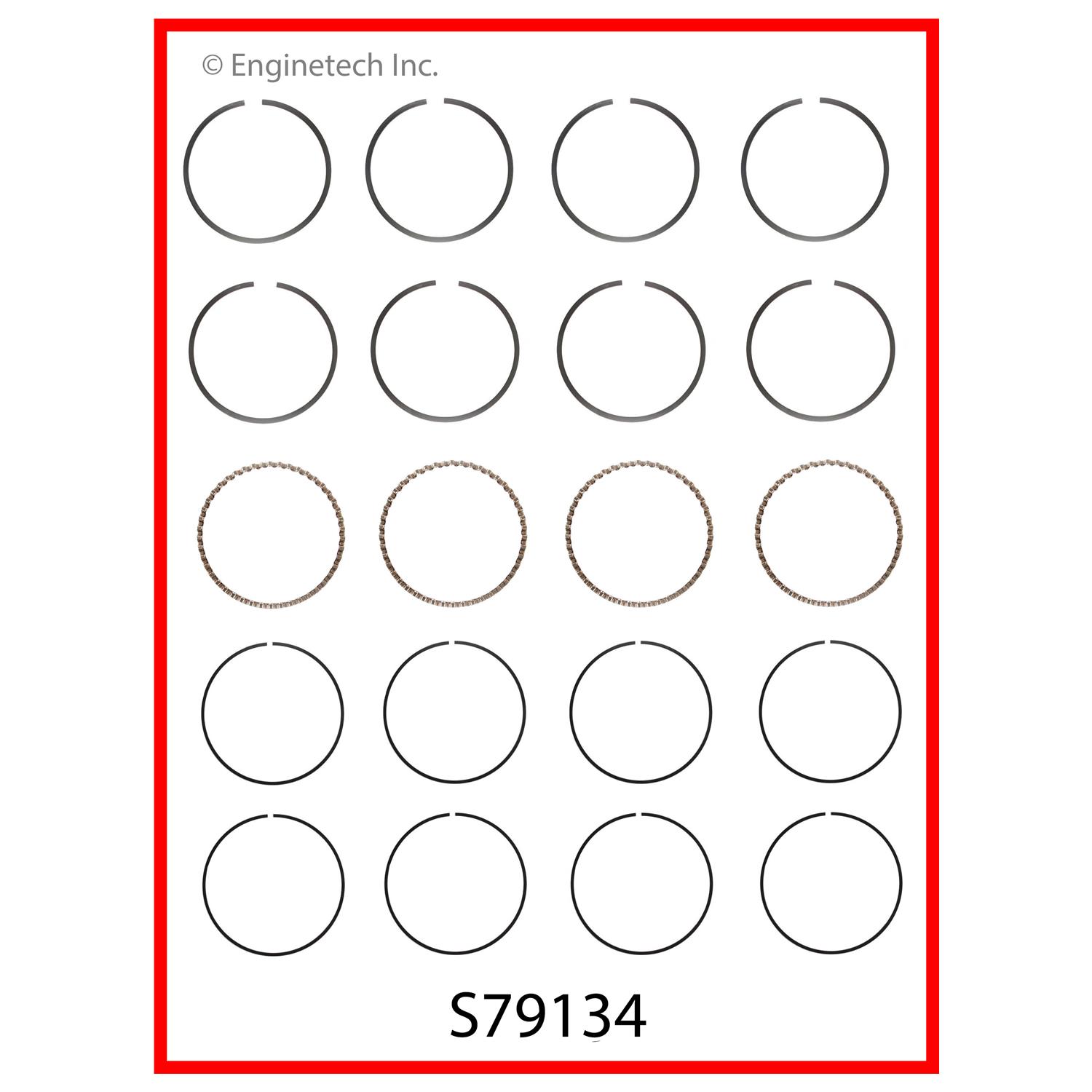 Enginetech Engine Premium Piston Ring Complete Set - S79134-.50