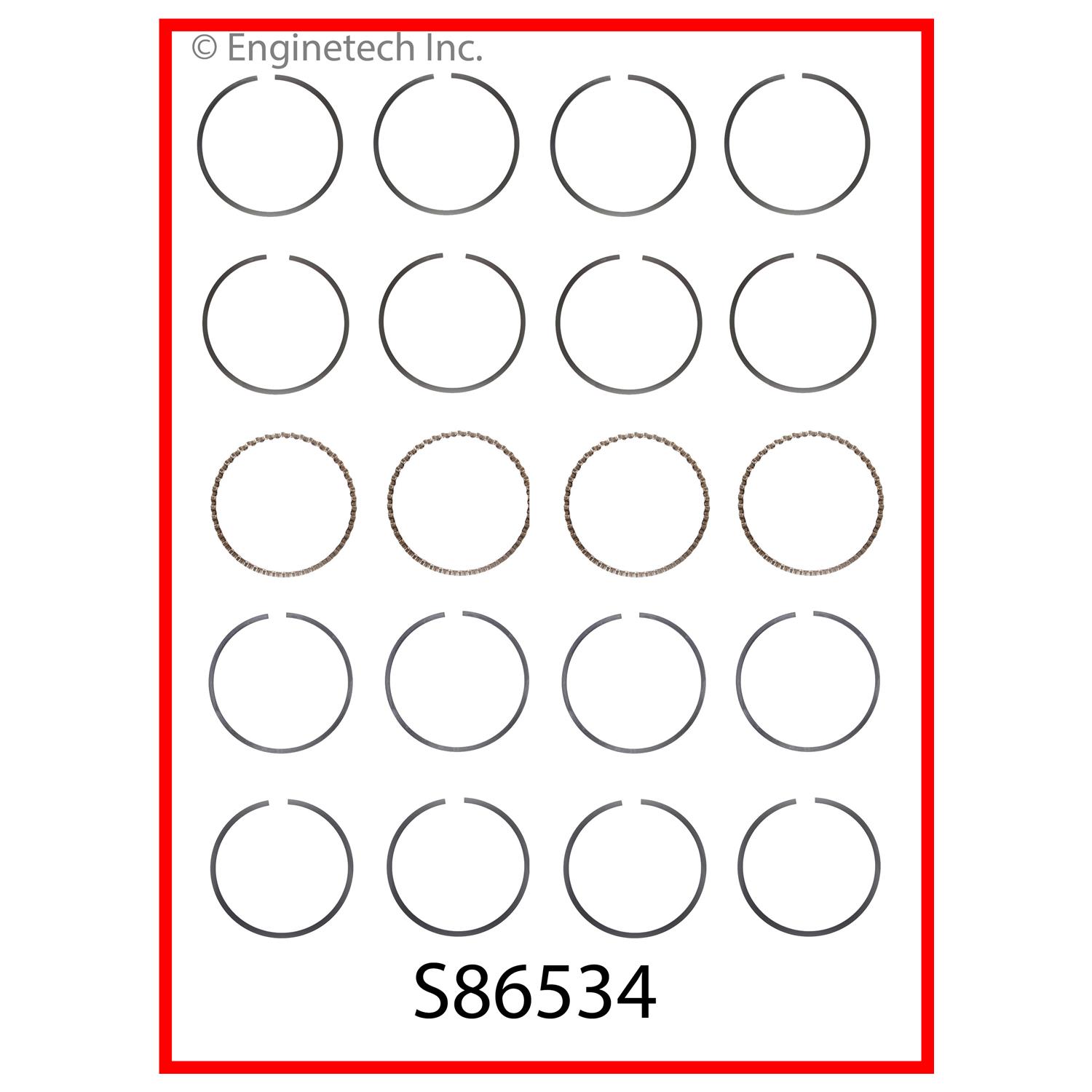 Enginetech Engine Premium Piston Ring Complete Set - S86534-.50