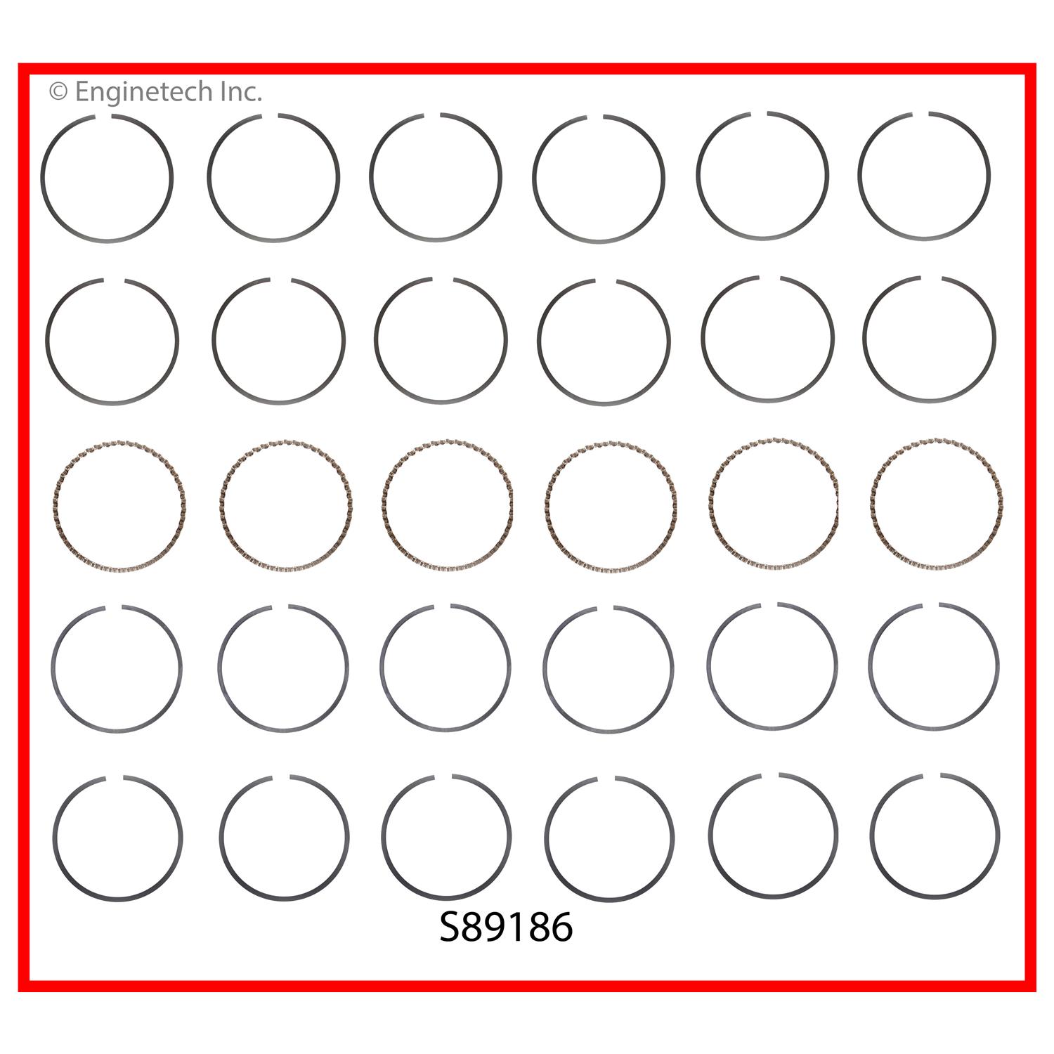 Enginetech Engine Premium Piston Ring Complete Set - S89186-.50