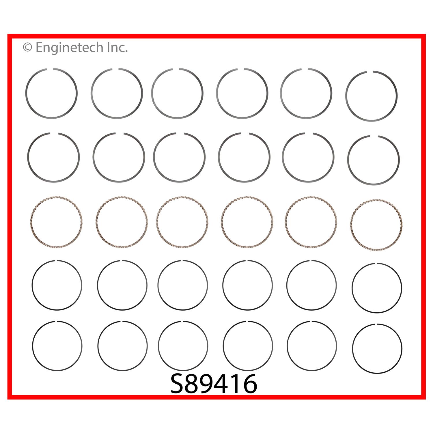 Enginetech Engine Premium Piston Ring Complete Set - S89416-.50