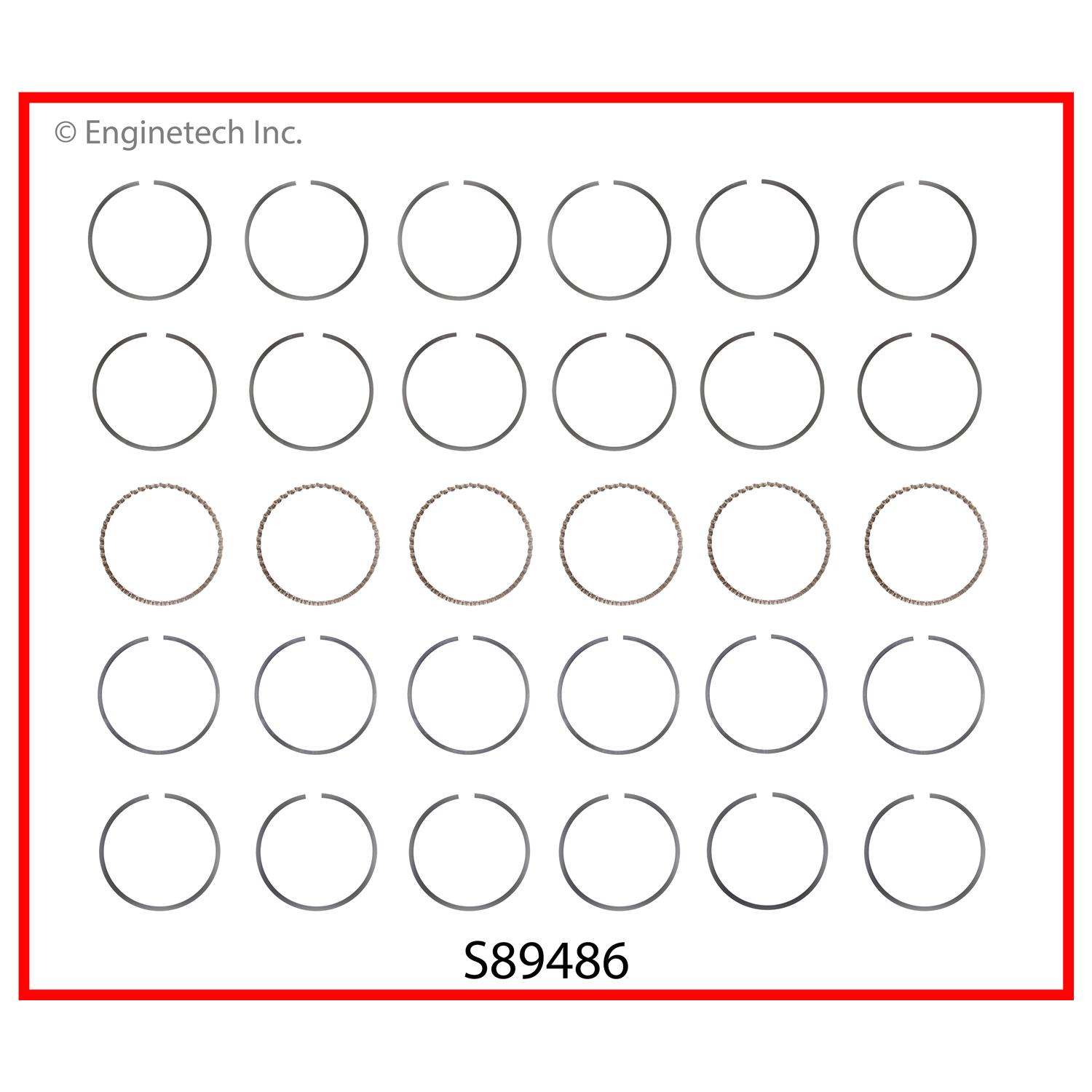 Enginetech Engine Premium Piston Ring Complete Set - S89486-.50