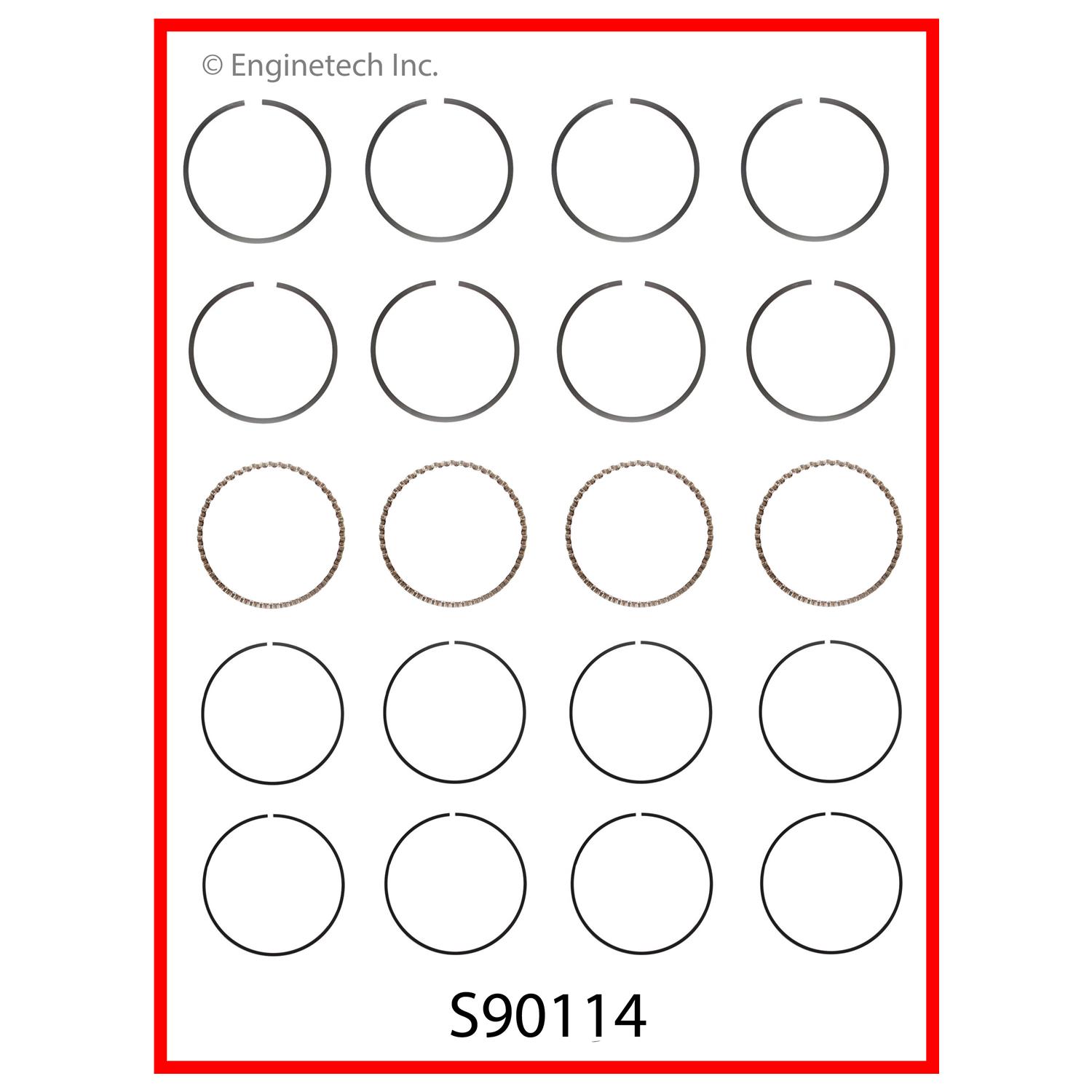 Enginetech Engine Premium Piston Ring Complete Set - S90114-.50