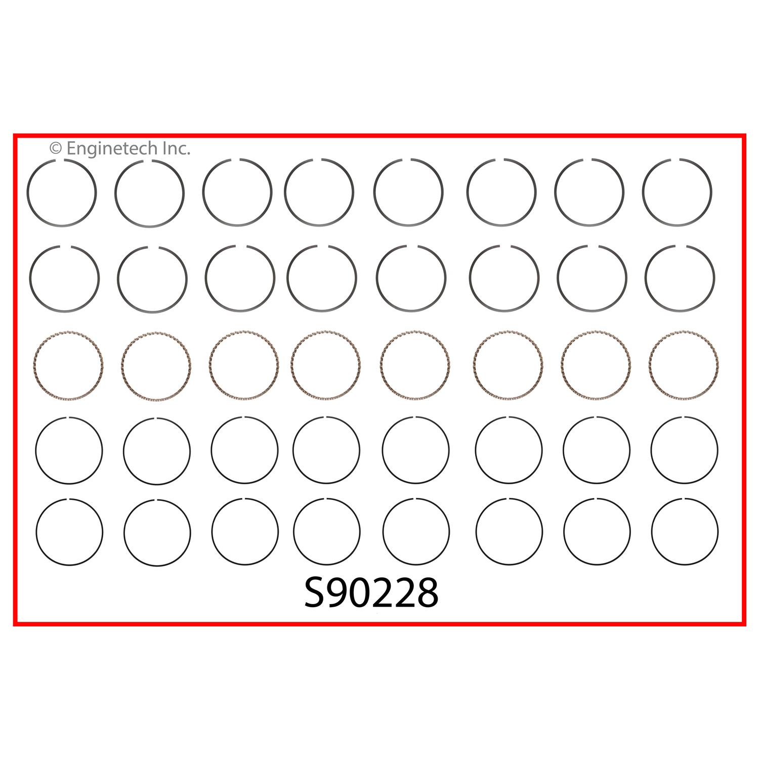 Enginetech Engine Premium Piston Ring Complete Set - S90228-STD