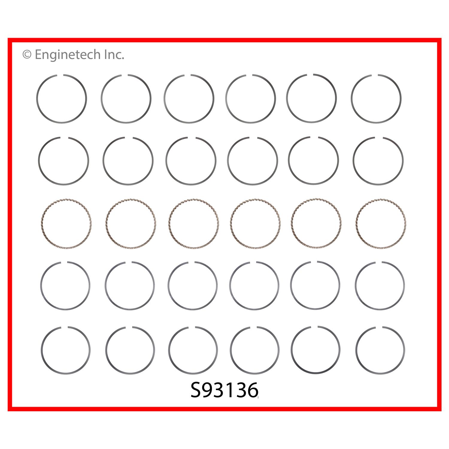 Enginetech Engine Premium Piston Ring Complete Set - S93136-.50