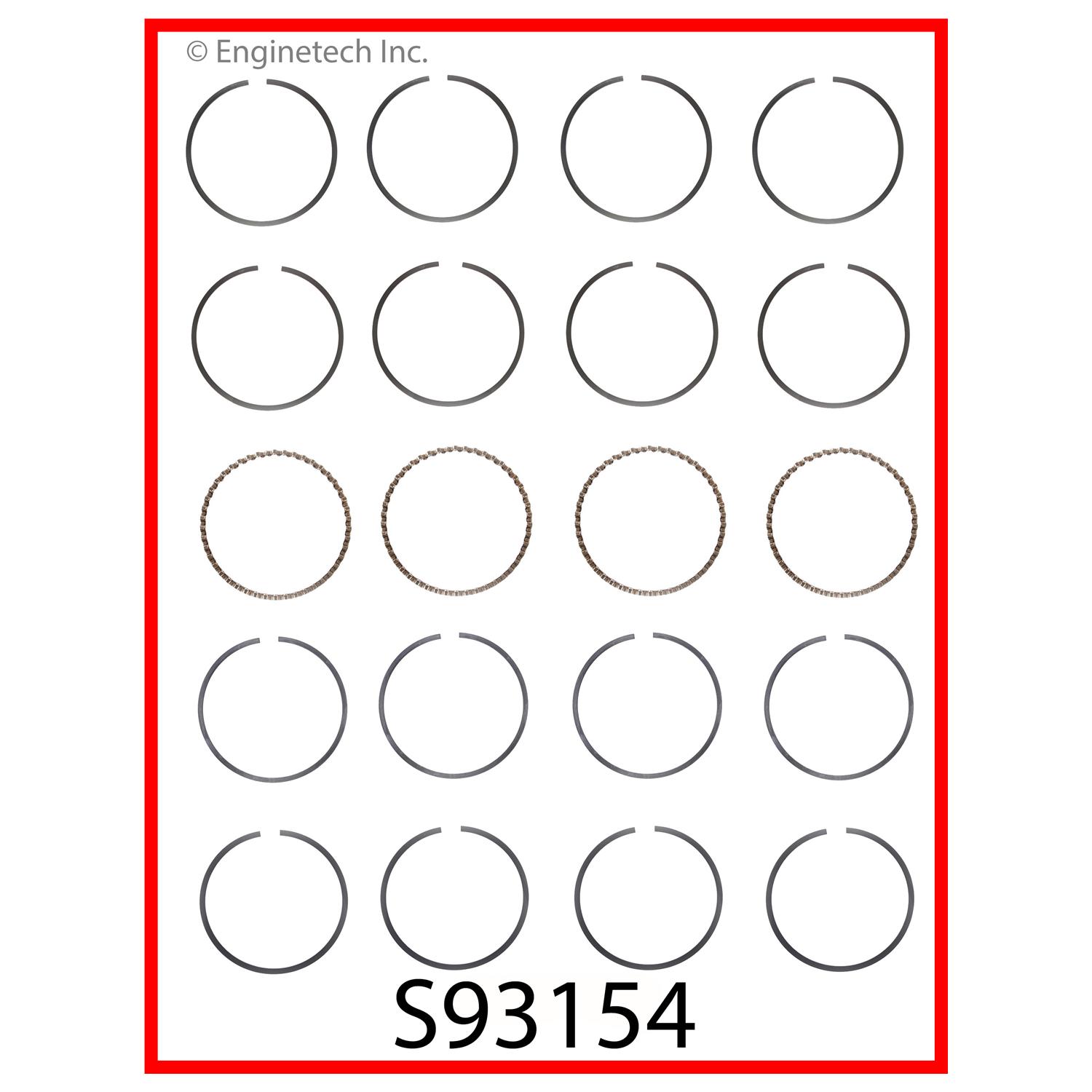Enginetech Engine Premium Piston Ring Complete Set - S93154-.75