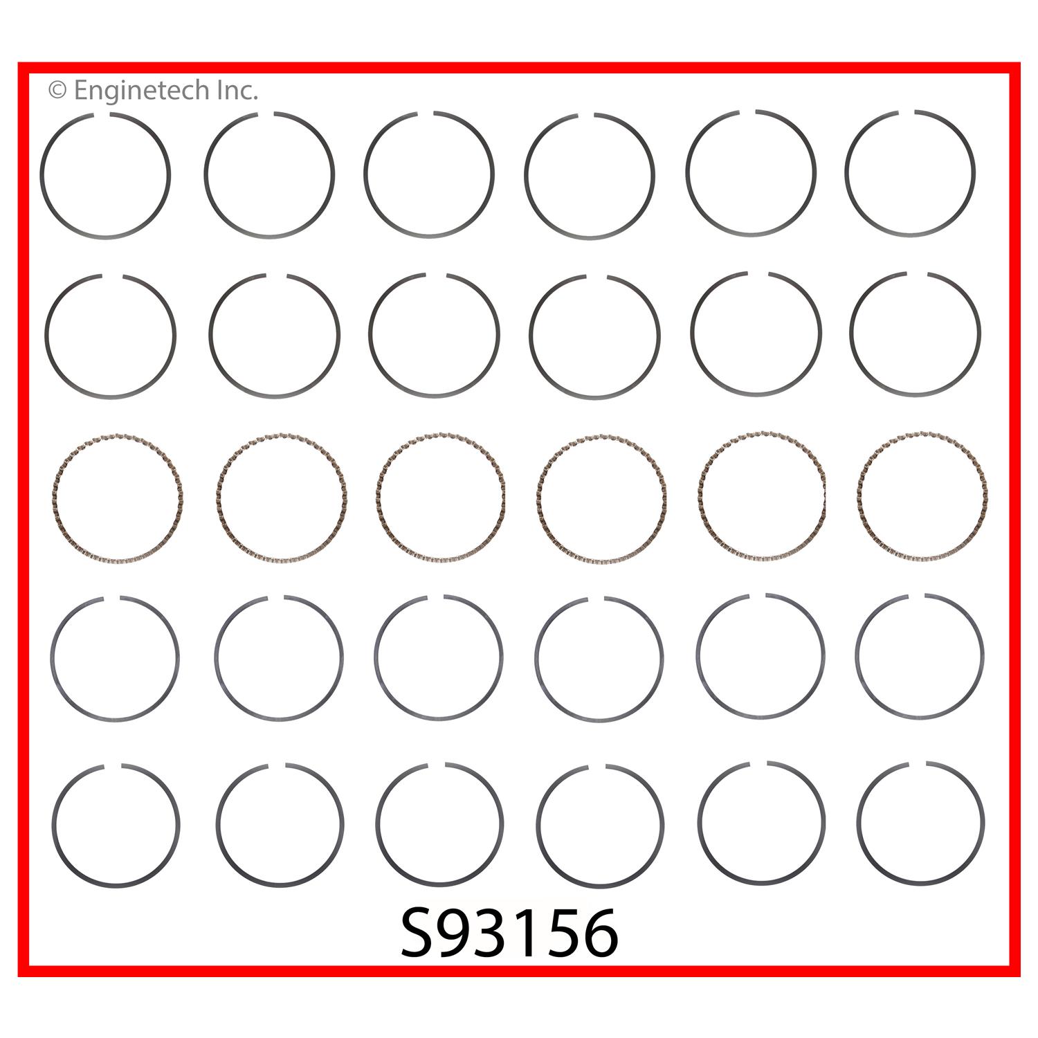 Enginetech Engine Premium Piston Ring Complete Set - S93156-STD
