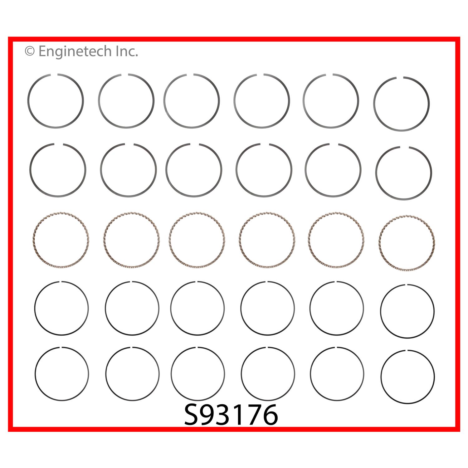 Enginetech Engine Premium Piston Ring Complete Set - S93176-.50