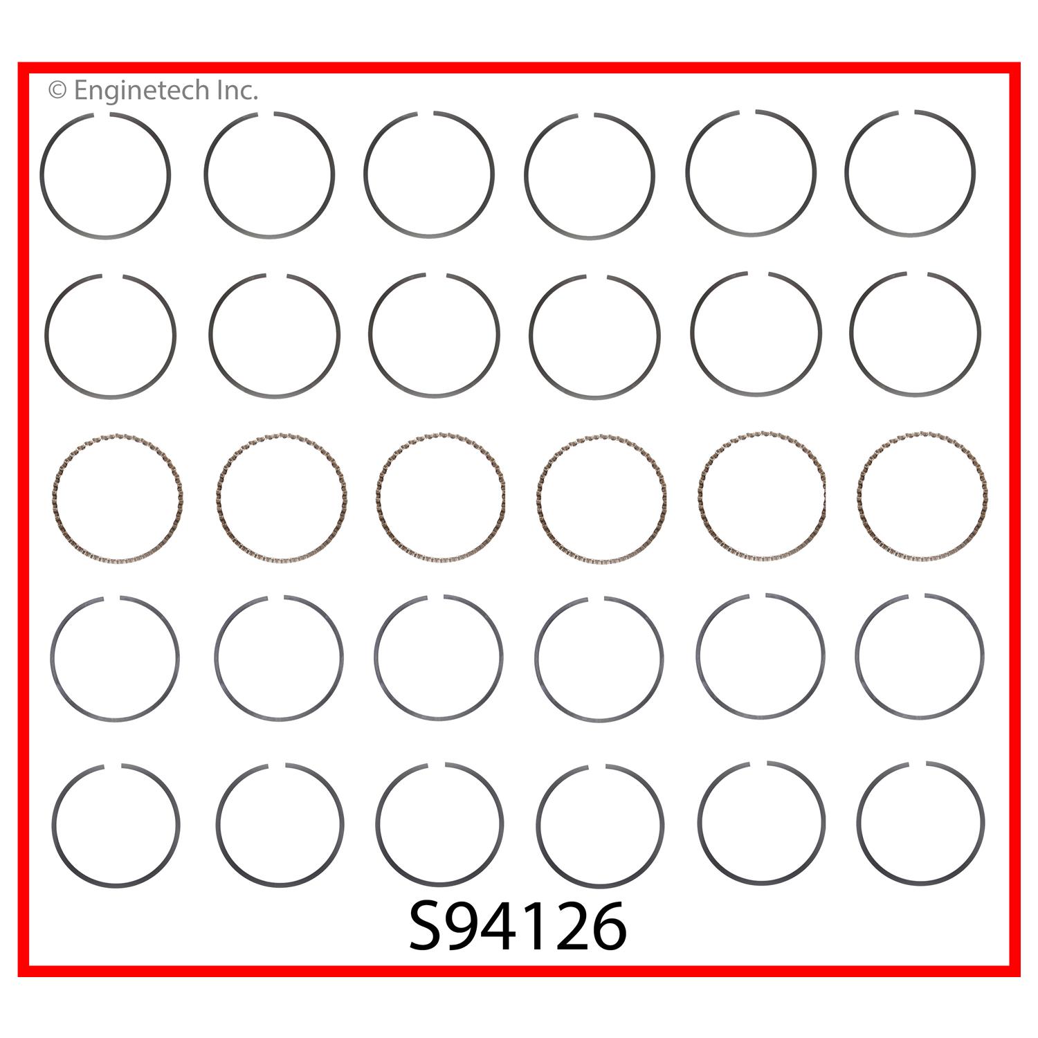 Enginetech Engine Premium Piston Ring Complete Set - S94126-STD