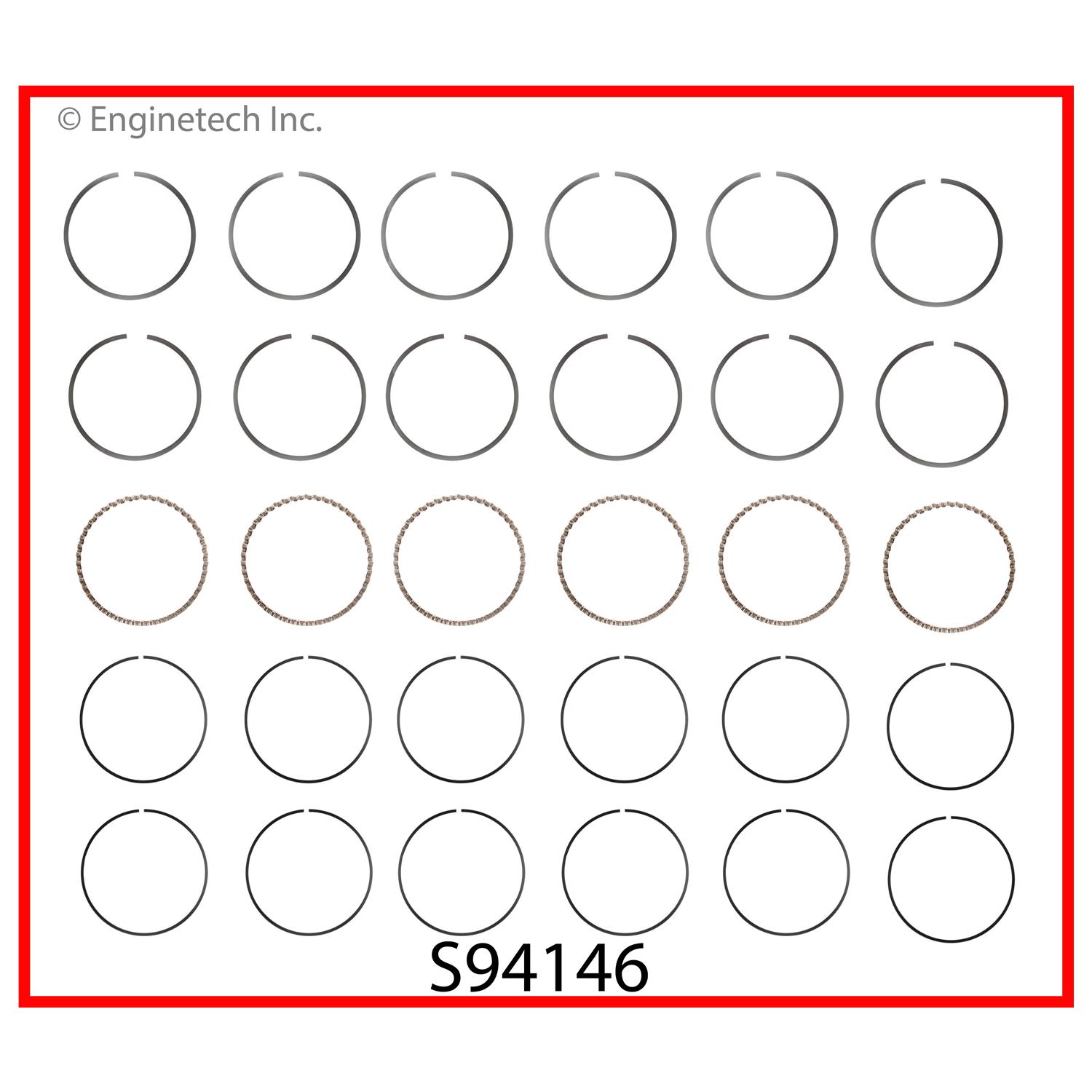 Enginetech Engine Premium Piston Ring Complete Set - S94146-STD