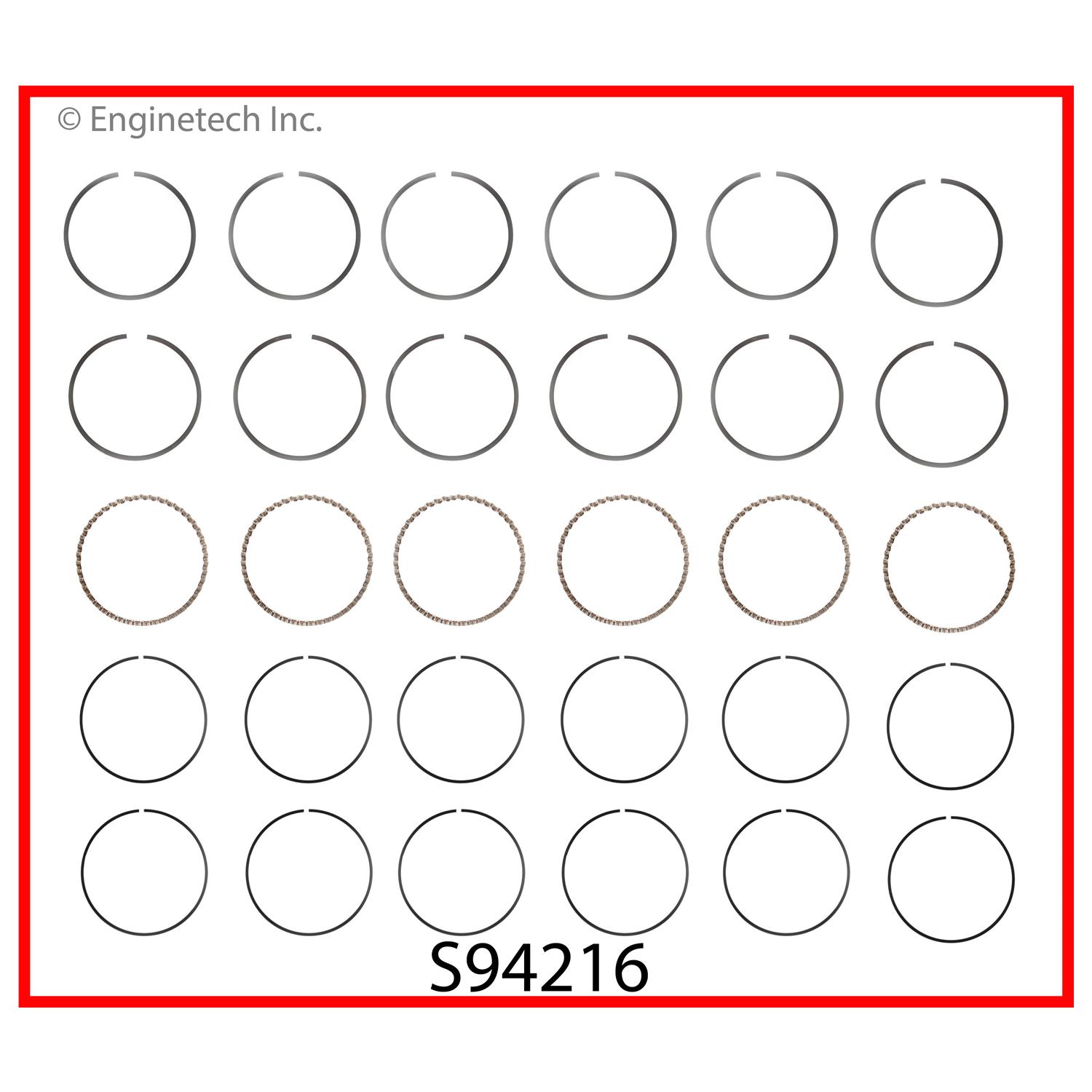 Enginetech Engine Premium Piston Ring Complete Set - S94216-.50