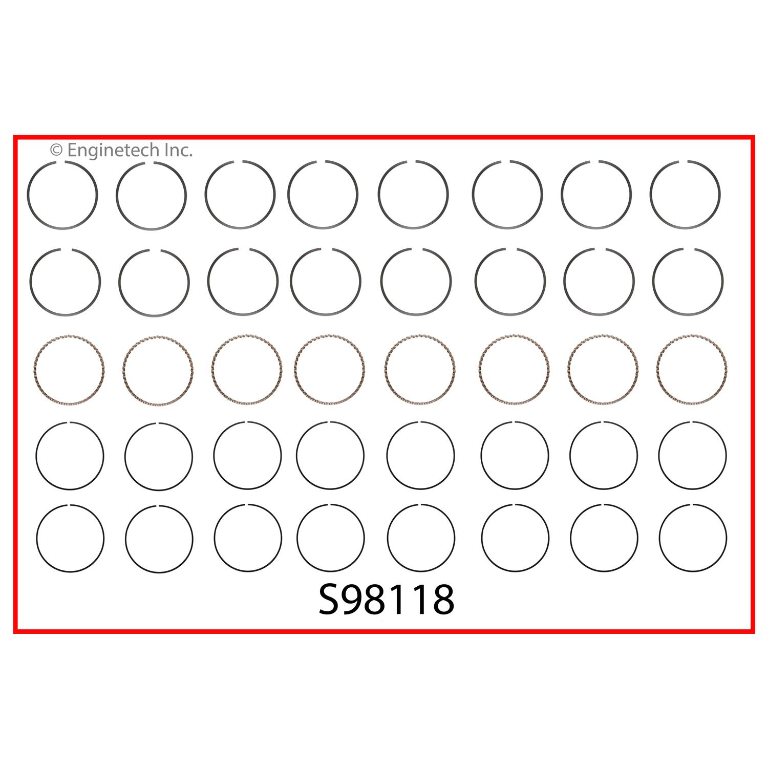 Enginetech Engine Premium Piston Ring Complete Set - S98118-.50