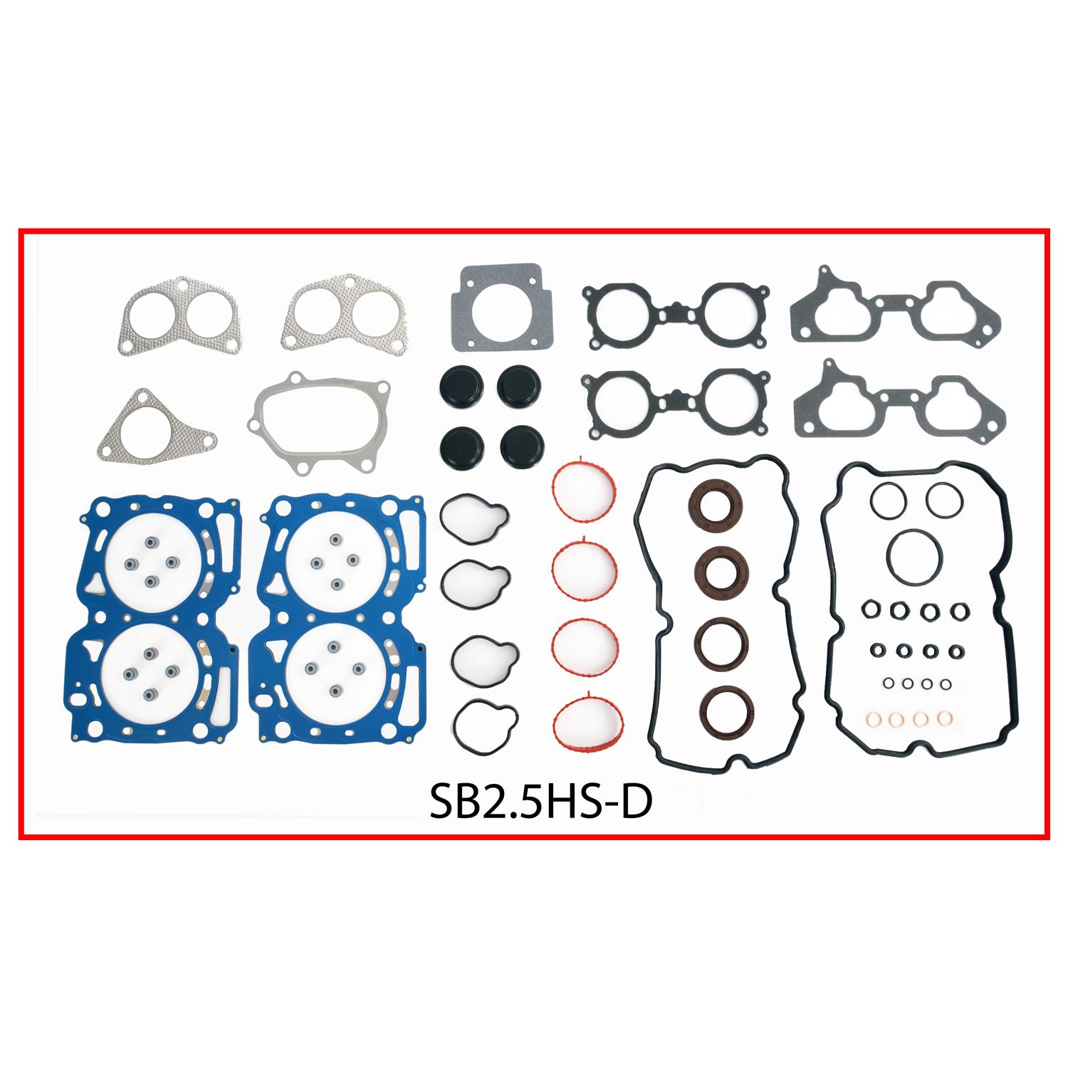Enginetech Engine Cylinder Head Gasket Set - Subaru Car and Truck with Head Bolts - SB2.5HS-DWB