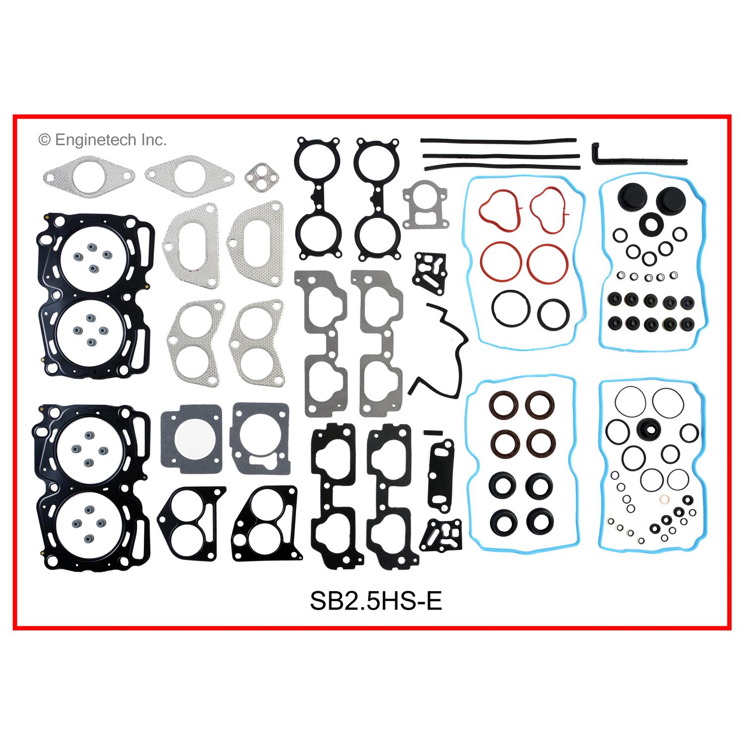 Enginetech Engine Cylinder Head Gasket Set - Subaru Car and Truck with Head Bolts - SB2.5HS-EWB