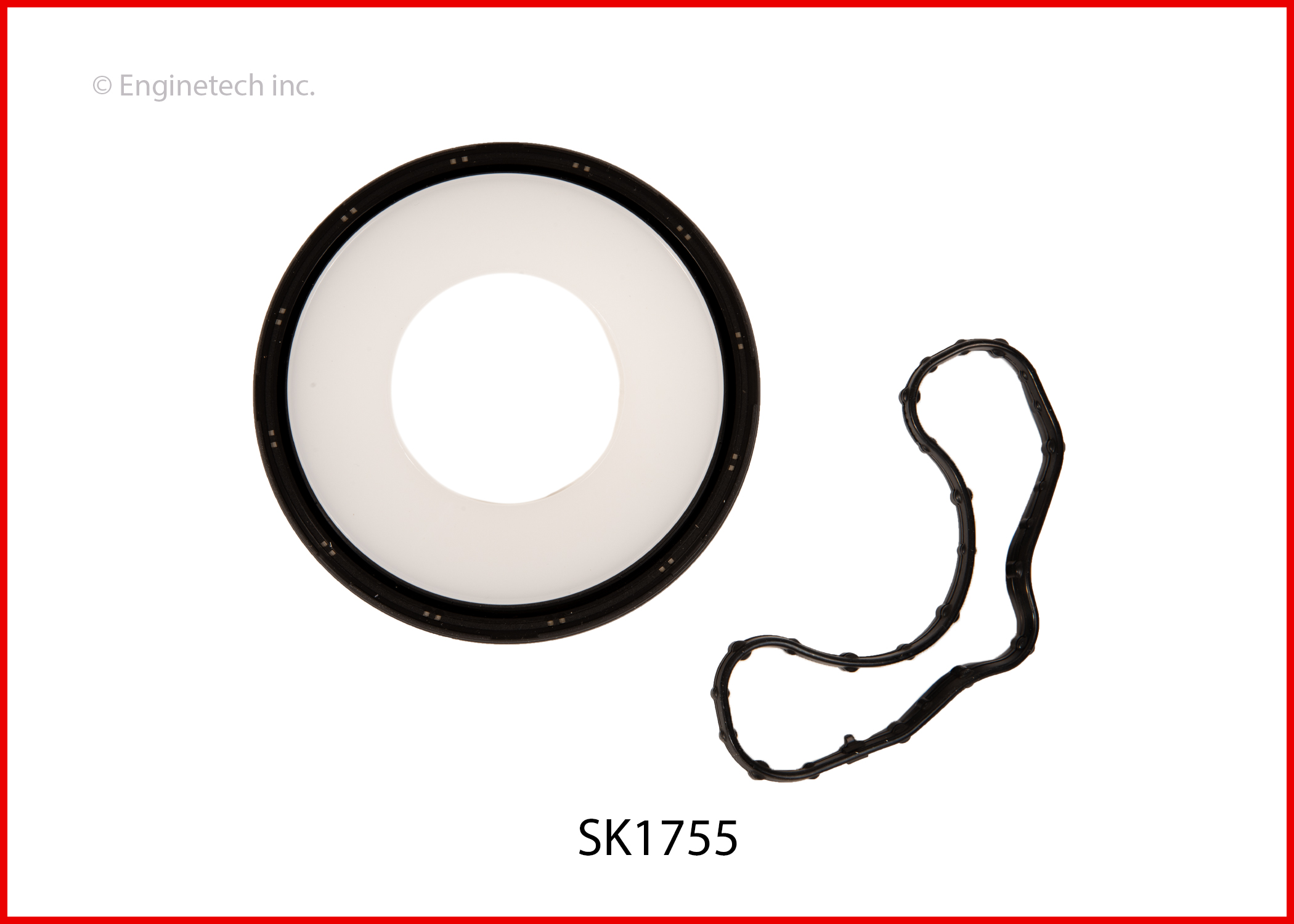 Enginetech Engine Rear Crankshaft Seal - 1 Piece - Viton - Includes Gasket - SK1755