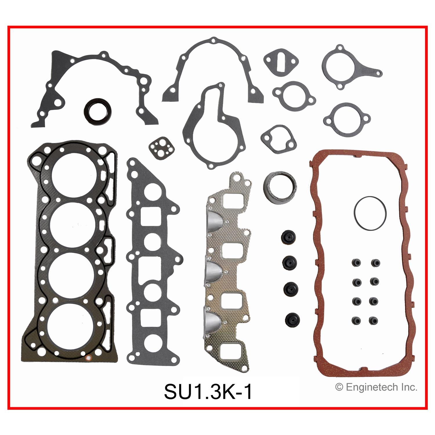 Enginetech Engine Full Gasket Set - Suzuki Car and Truck - SU1.3K-1