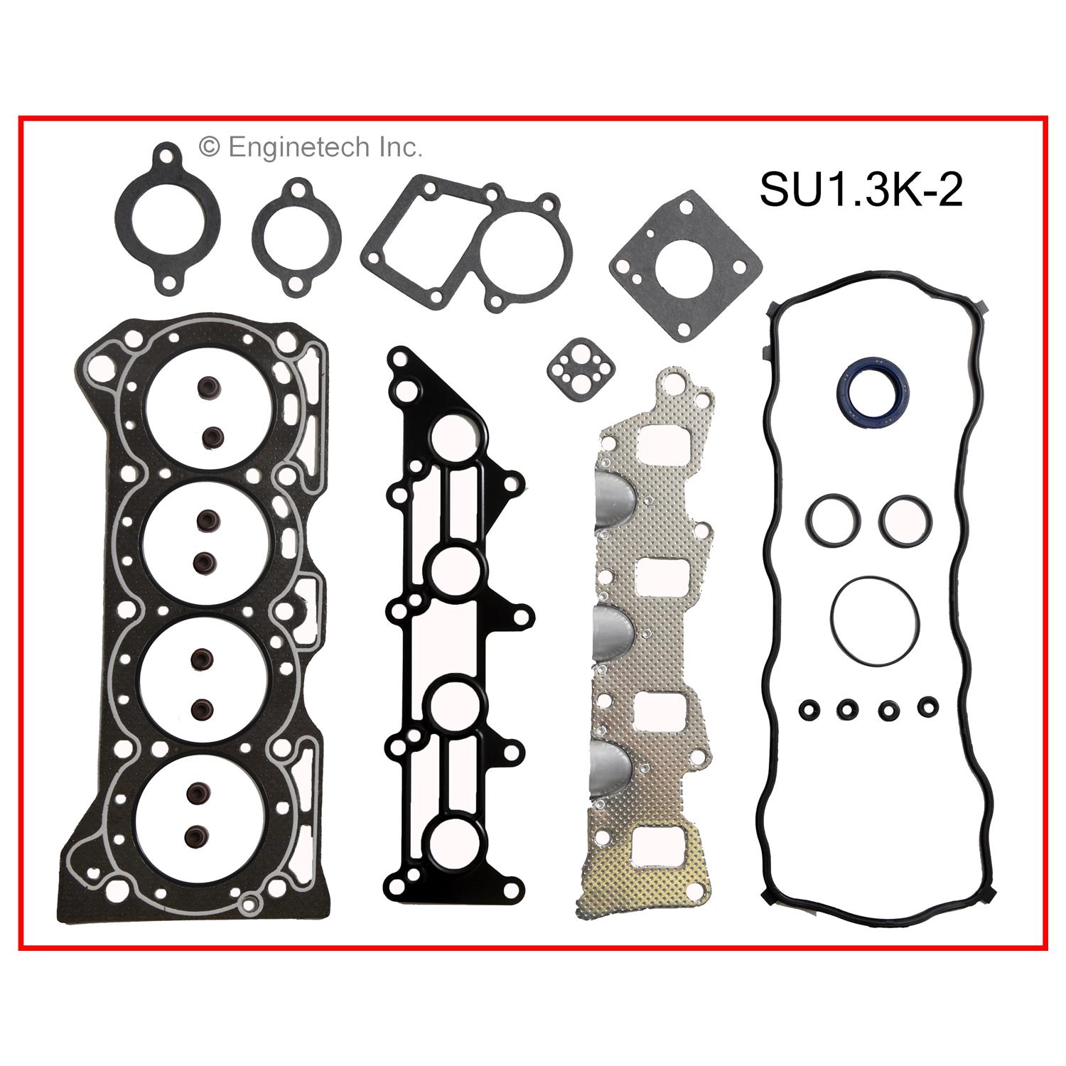 Enginetech Engine Full Gasket Set - Suzuki Car and Truck - SU1.3K-2