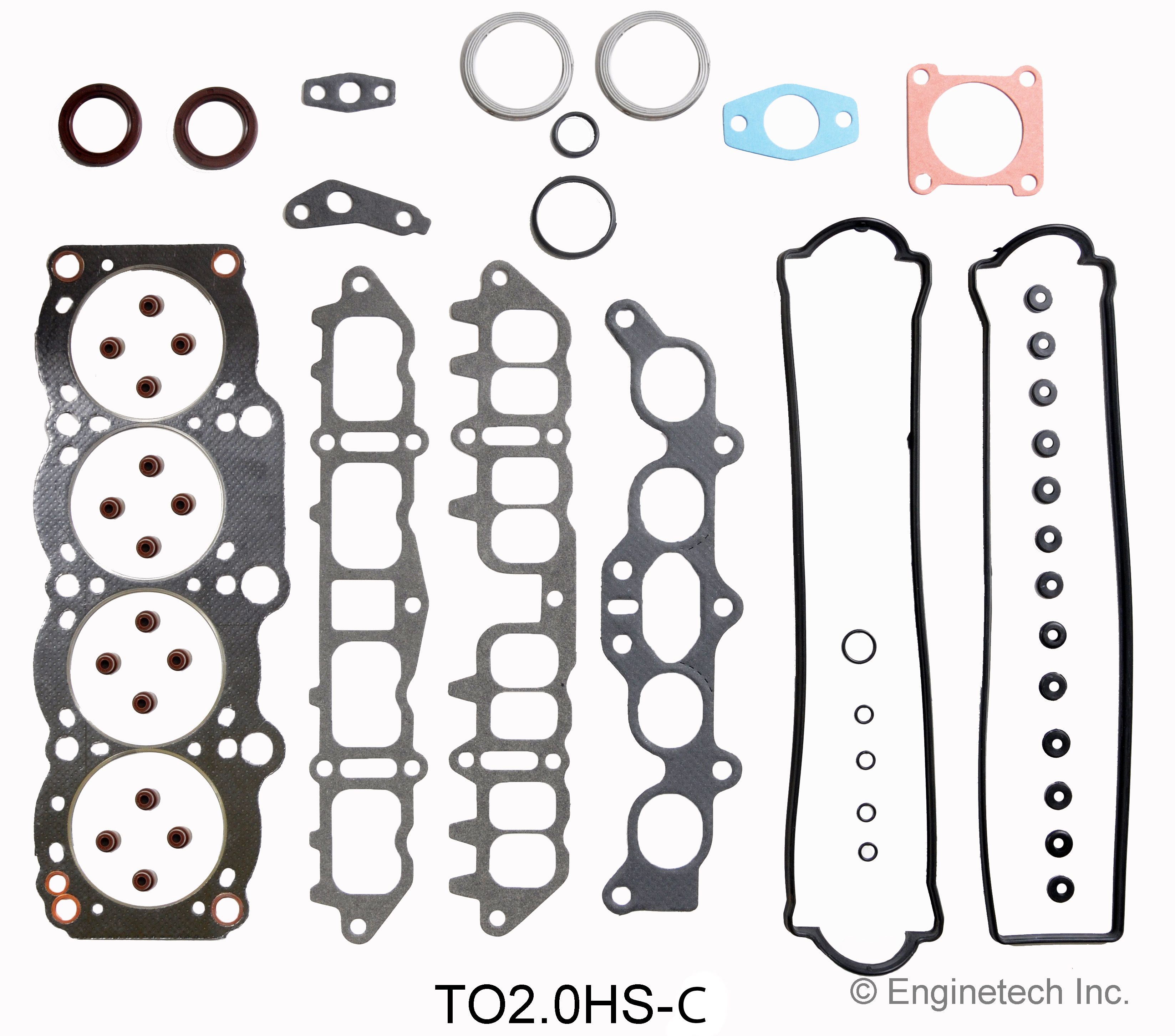 Enginetech Engine Cylinder Head Gasket Set - Toyota Car and Truck - TO2.0HS-C
