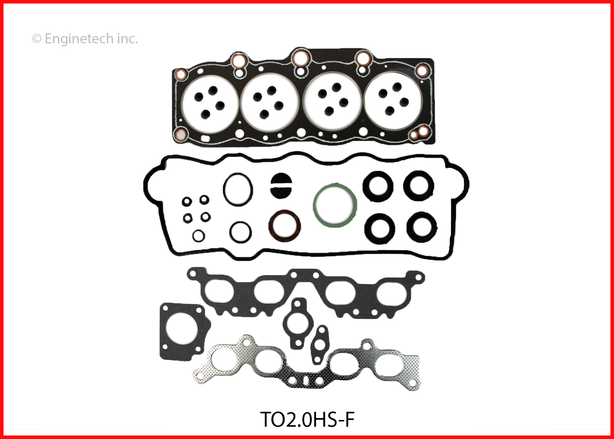 Enginetech Engine Cylinder Head Gasket Set - Toyota Car and Truck - TO2.0HS-F