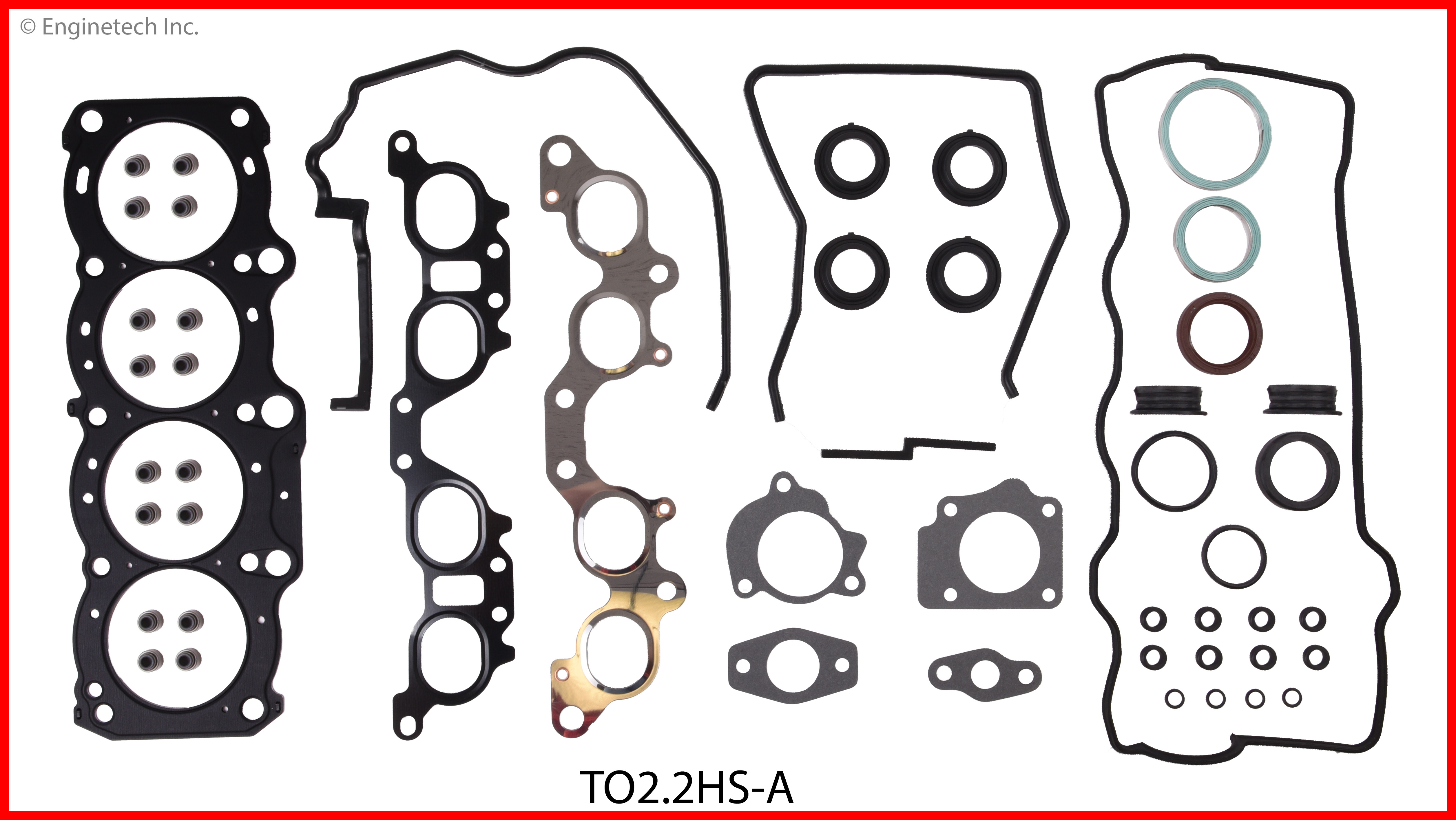 Enginetech Engine Cylinder Head Gasket Set - Toyota Car and Truck - TO2.2HS-A