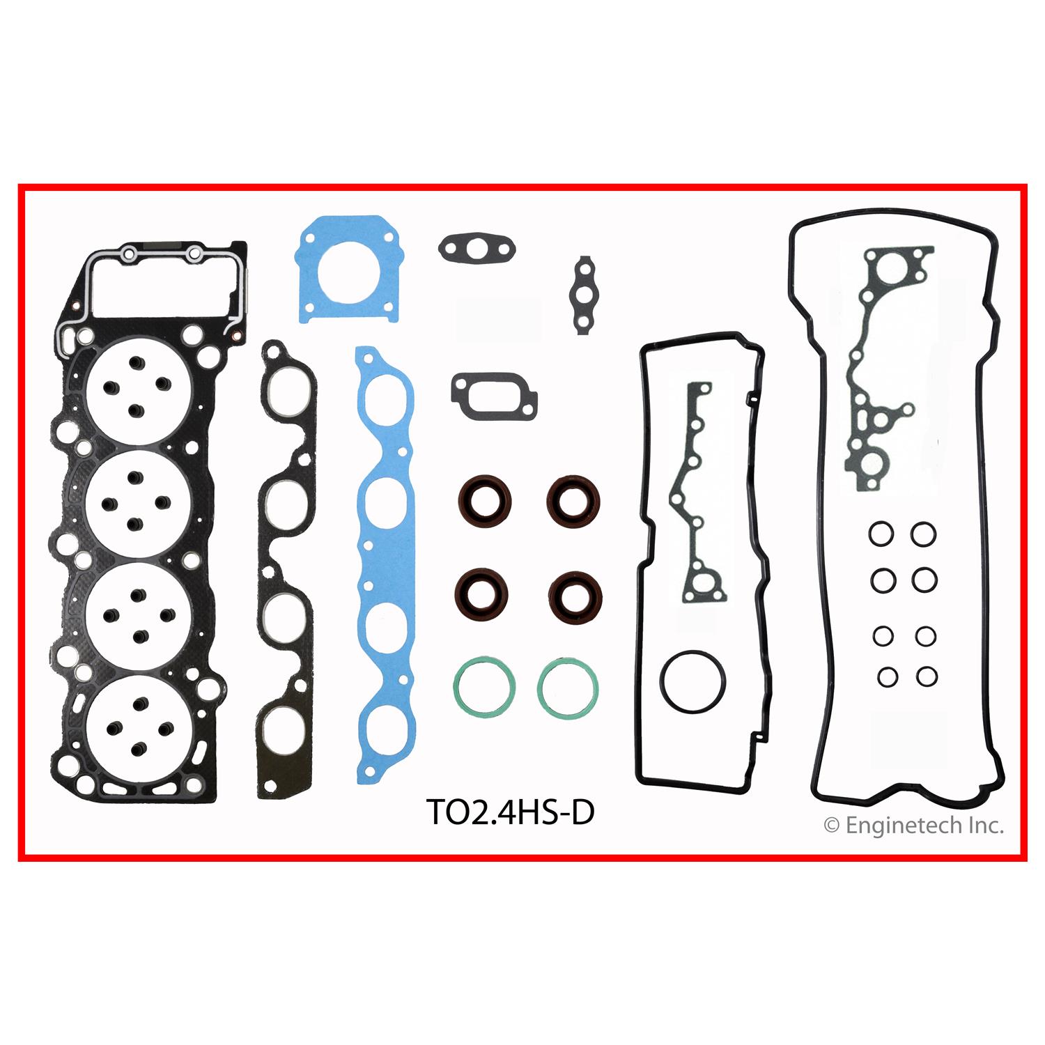 Enginetech Engine Cylinder Head Gasket Set - Toyota Car and Truck with Head Bolts - TO2.4HS-DWB