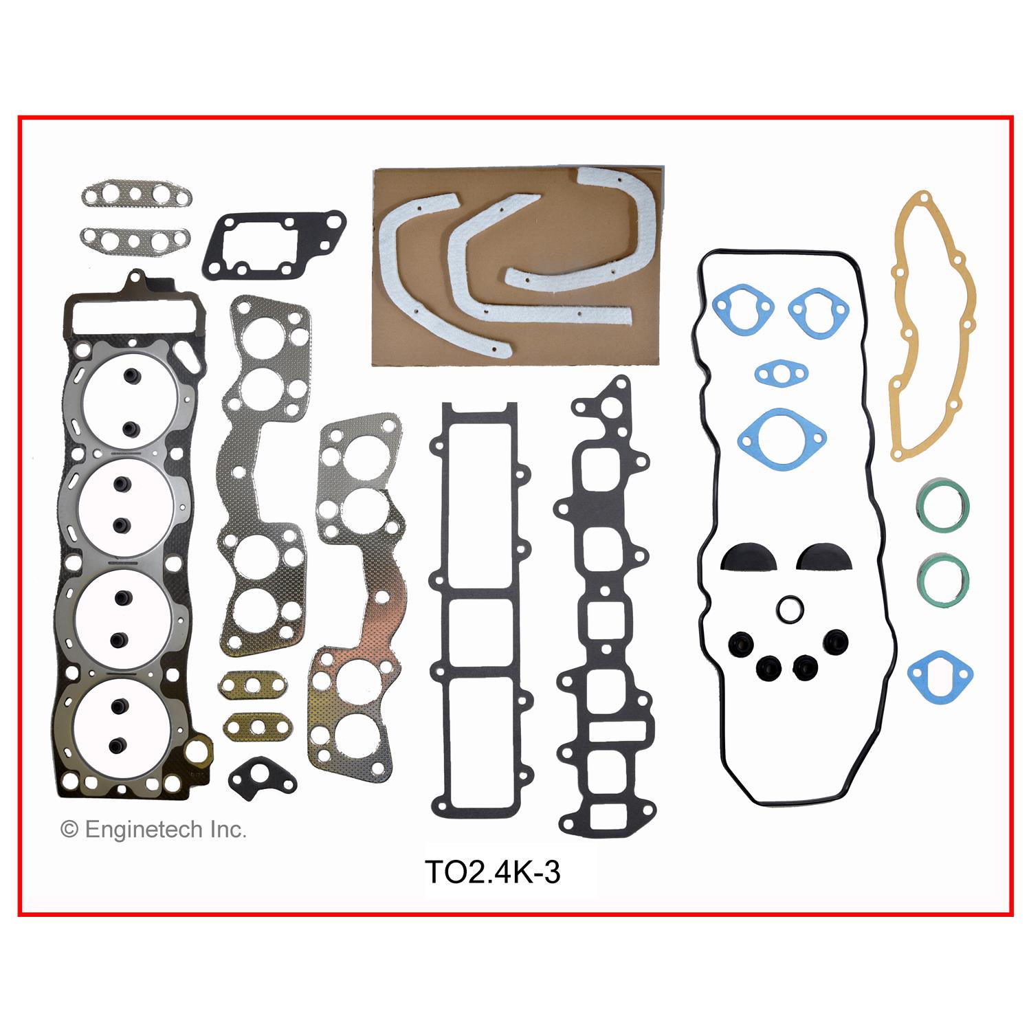 Enginetech Engine Full Gasket Set - Toyota Car and Truck - TO2.4K-3
