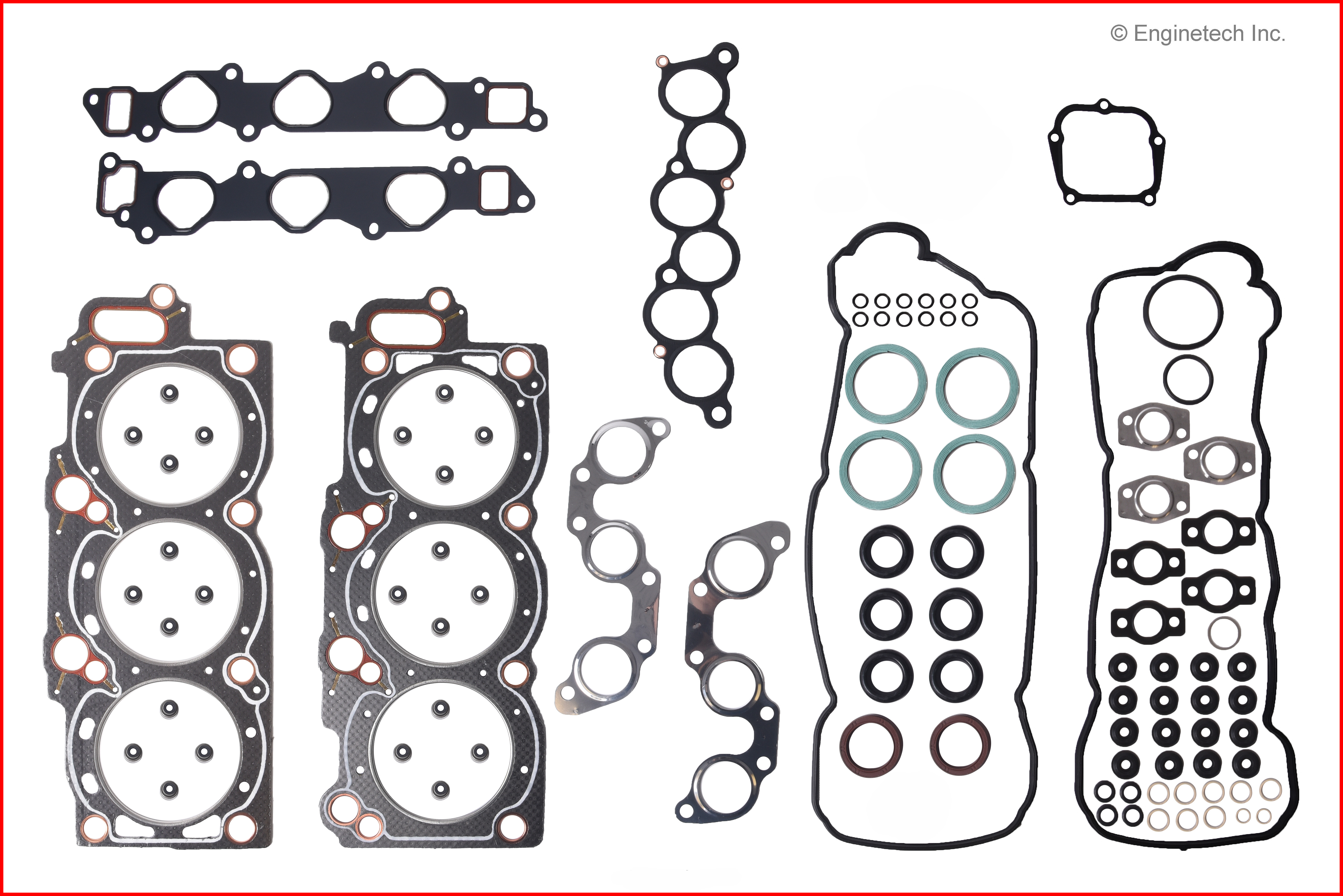Enginetech Engine Cylinder Head Gasket Set - Toyota Car and Truck with Head Bolts - TO3.0HS-BWB
