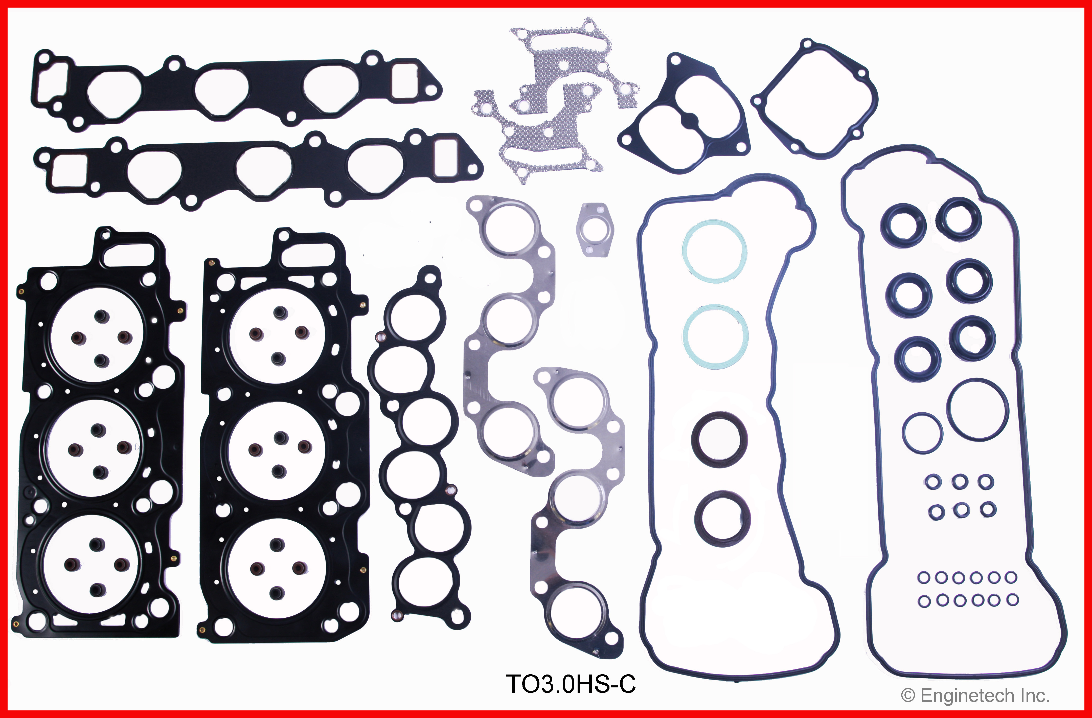 Enginetech Engine Cylinder Head Gasket Set - Toyota Car and Truck - TO3.0HS-C