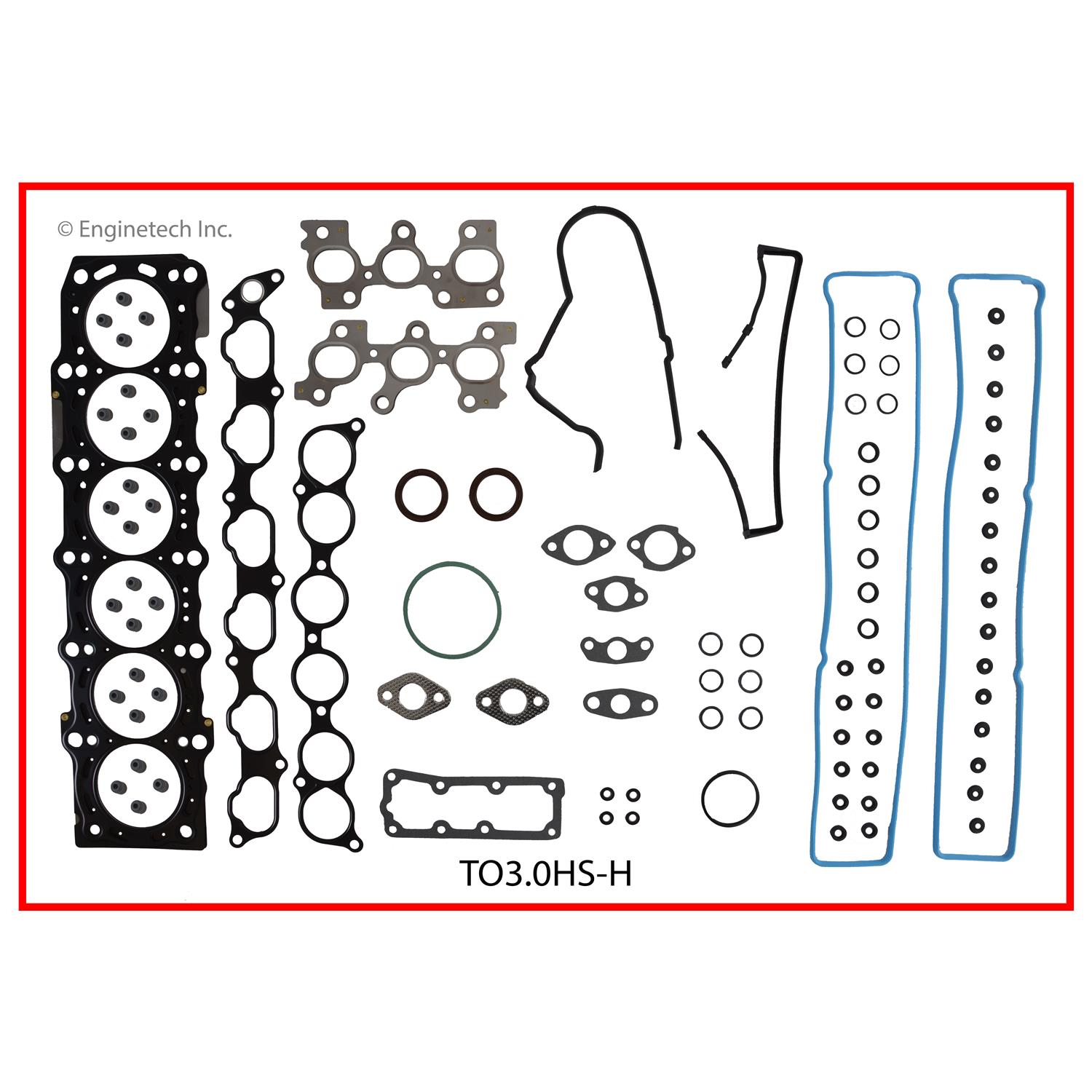 Enginetech Engine Cylinder Head Gasket Set - Toyota Car and Truck - TO3.0HS-H
