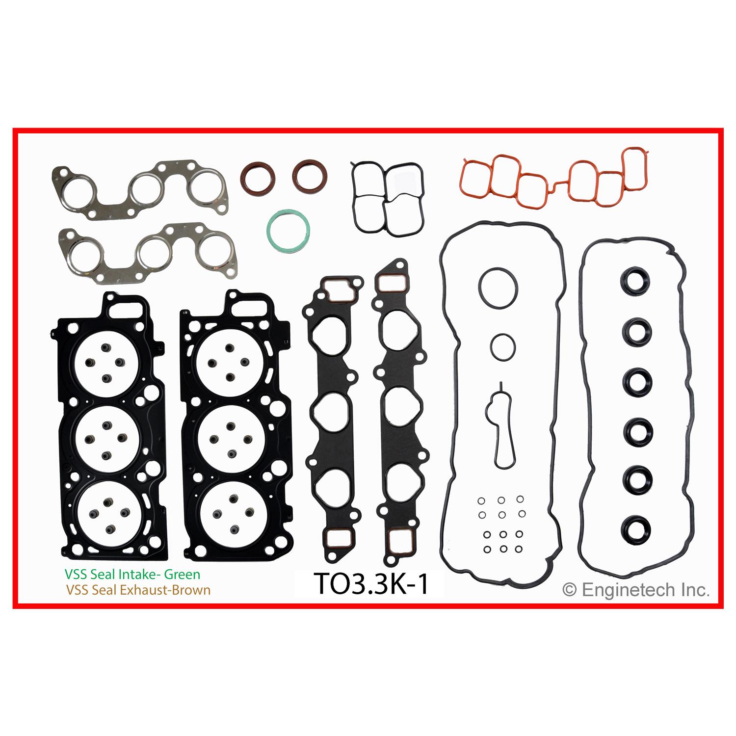 Enginetech Engine Full Gasket Set - Toyota Car and Truck - TO3.3K-1