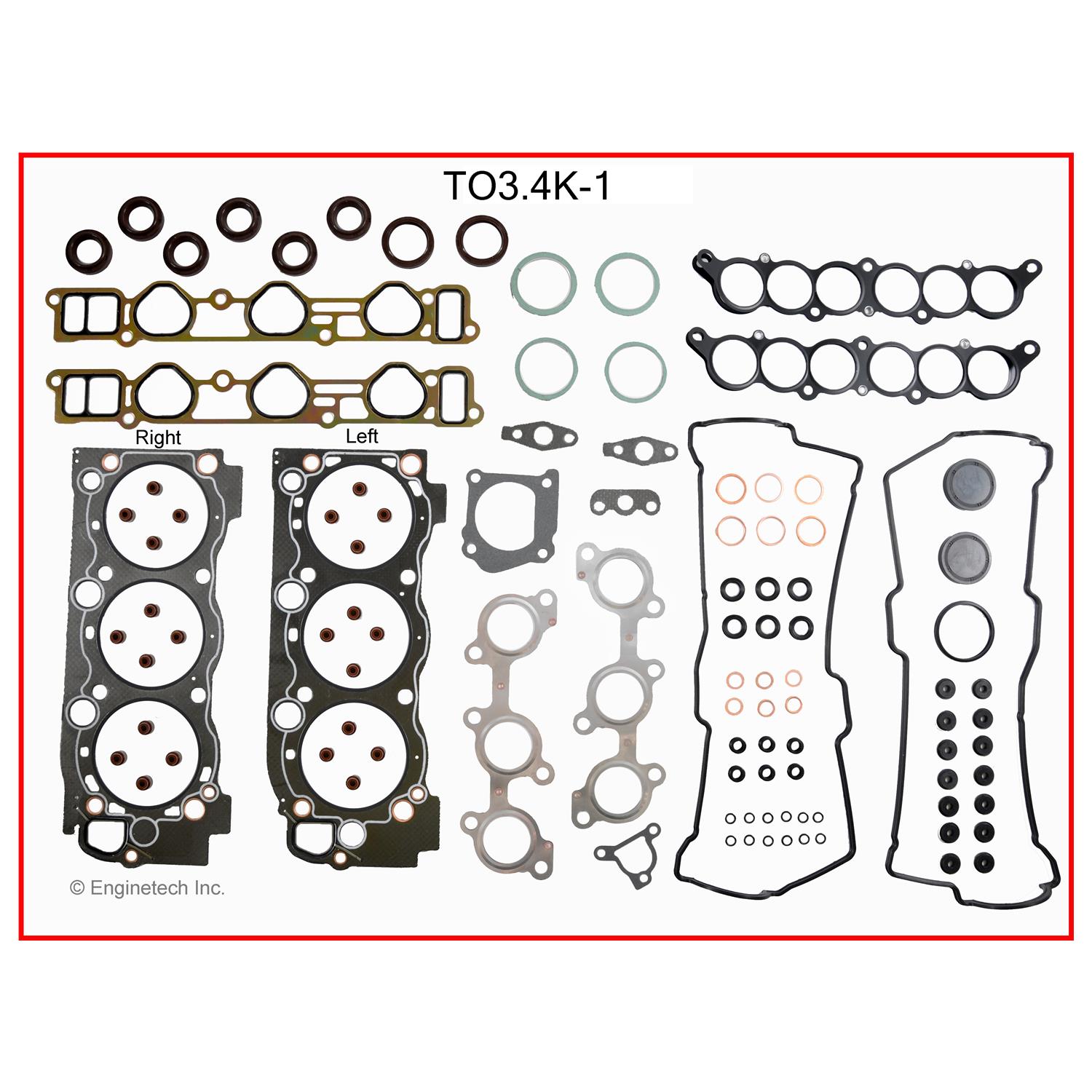 Enginetech Engine Full Gasket Set - Toyota Car and Truck - TO3.4K-1
