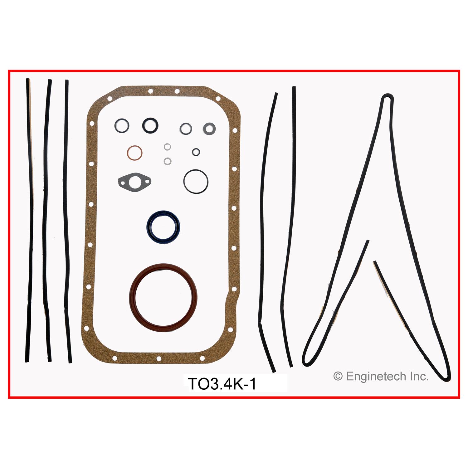 Enginetech Engine Full Gasket Set - Toyota Car and Truck - TO3.4K-1