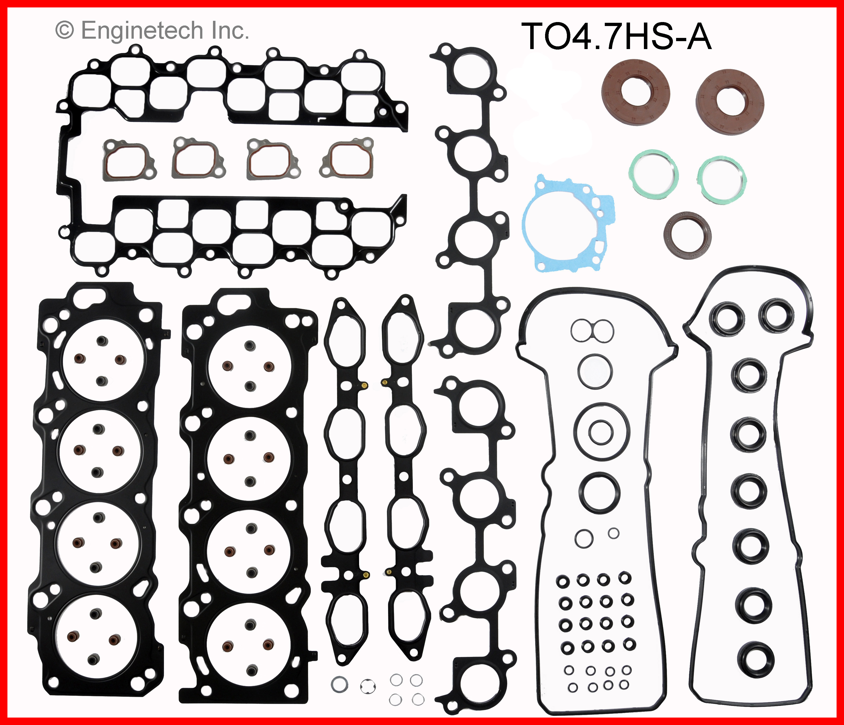 Enginetech Engine Cylinder Head Gasket Set - Toyota Car and Truck - TO4.7HS-A