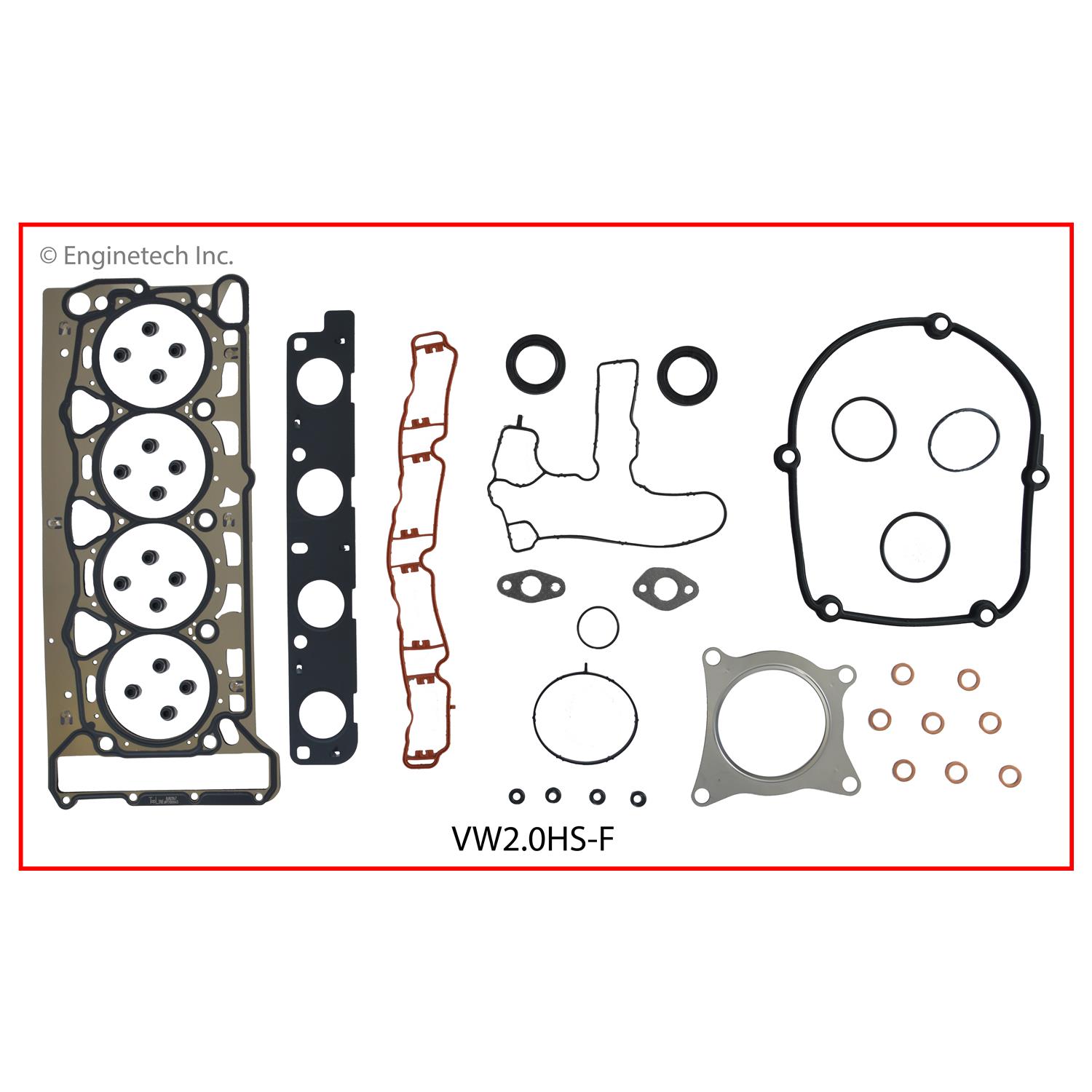 Enginetech Engine Cylinder Head Gasket Set - Volkswagen Car and Truck - VW2.0HS-F