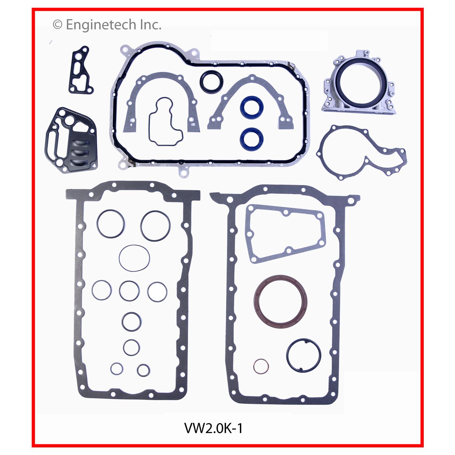 Enginetech Engine Full Gasket Set - Volkswagen Car and Truck - VW2.0K-1