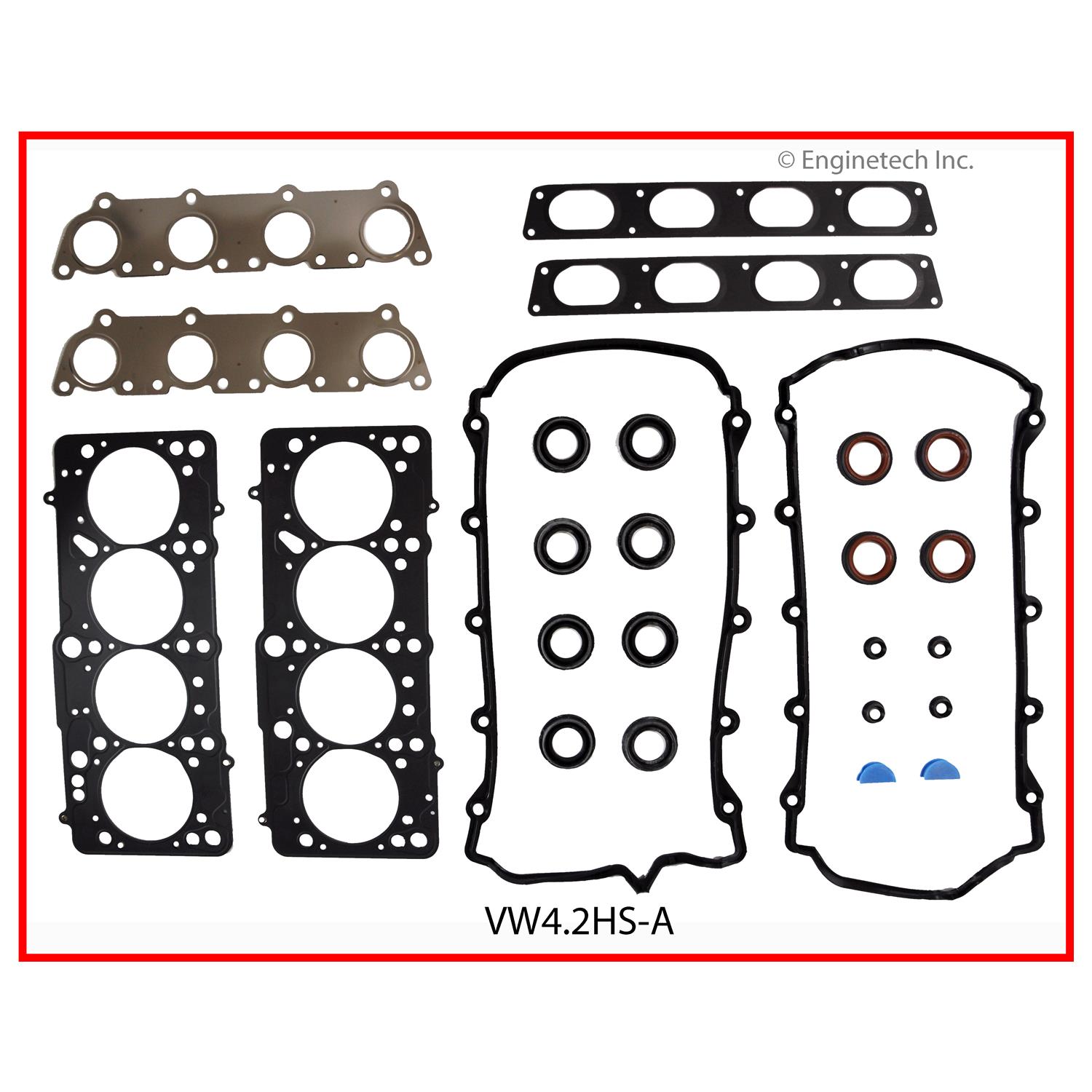 Enginetech Engine Cylinder Head Gasket Set - Volkswagen Car and Truck with Head Bolts - VW4.2HS-AWB
